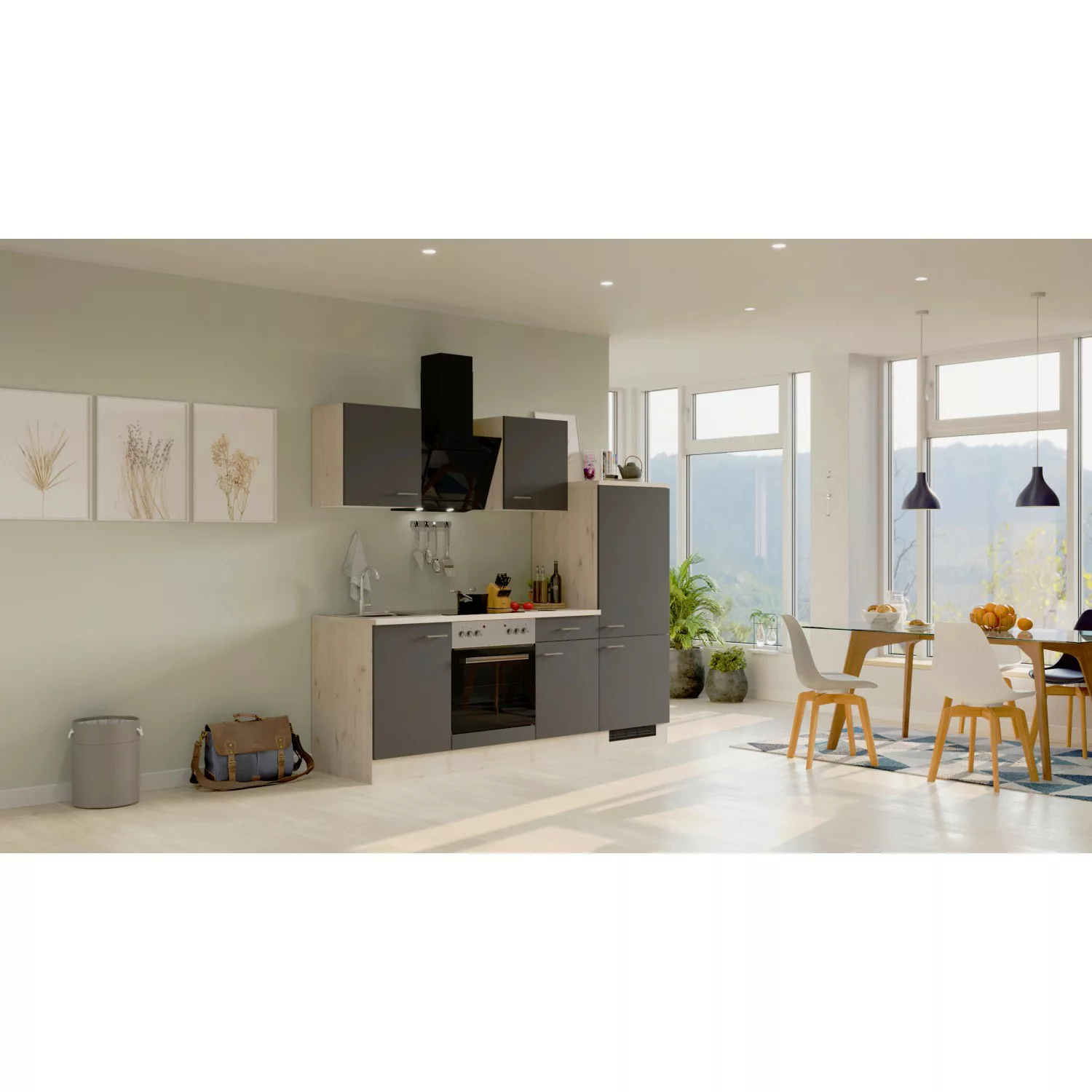 Flex-Well Küche "Morena", mit E-Geräten, Breite 220 cm, in vielen Farbvaria günstig online kaufen