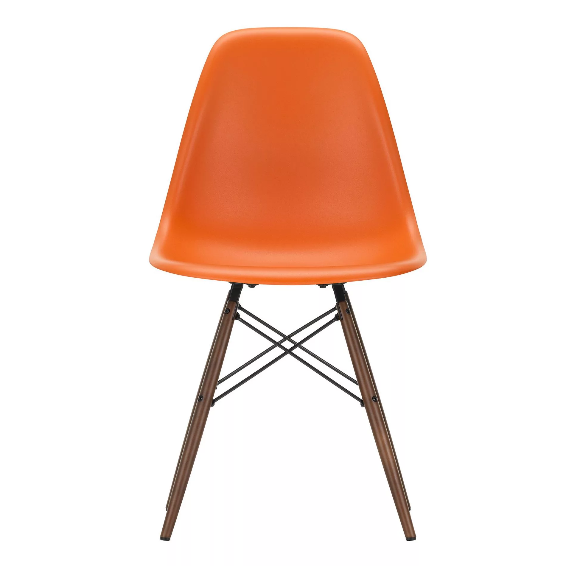 Vitra - Eames Plastic Side Chair DSW Gestell Ahorn dunkel - rostiges orange günstig online kaufen