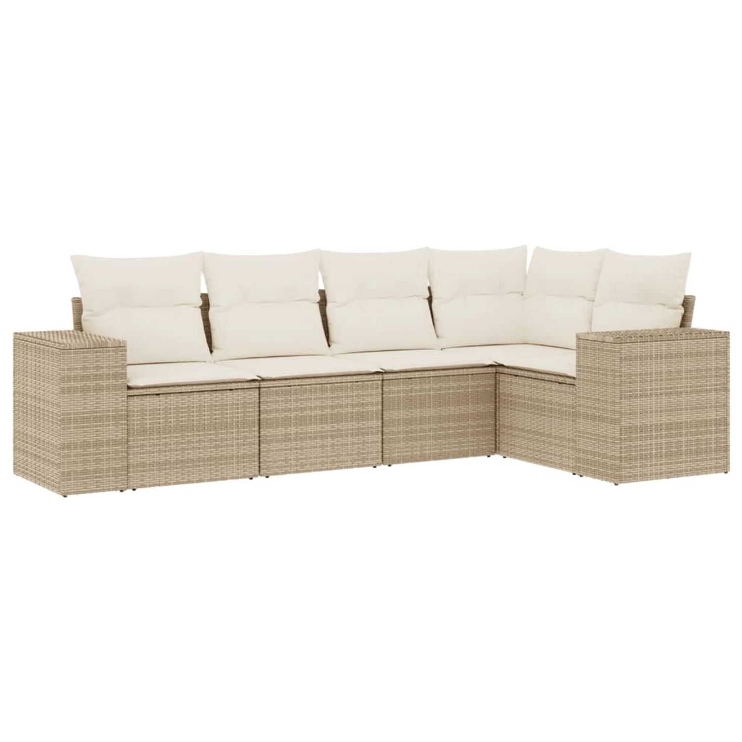 vidaXL 5-tlg Garten-Sofagarnitur mit Kissen Beige Poly Rattan Modell 153 günstig online kaufen