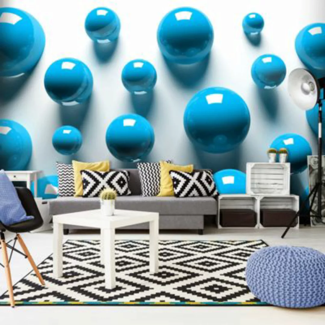 artgeist Fototapete Blue Balls mehrfarbig Gr. 300 x 210 günstig online kaufen