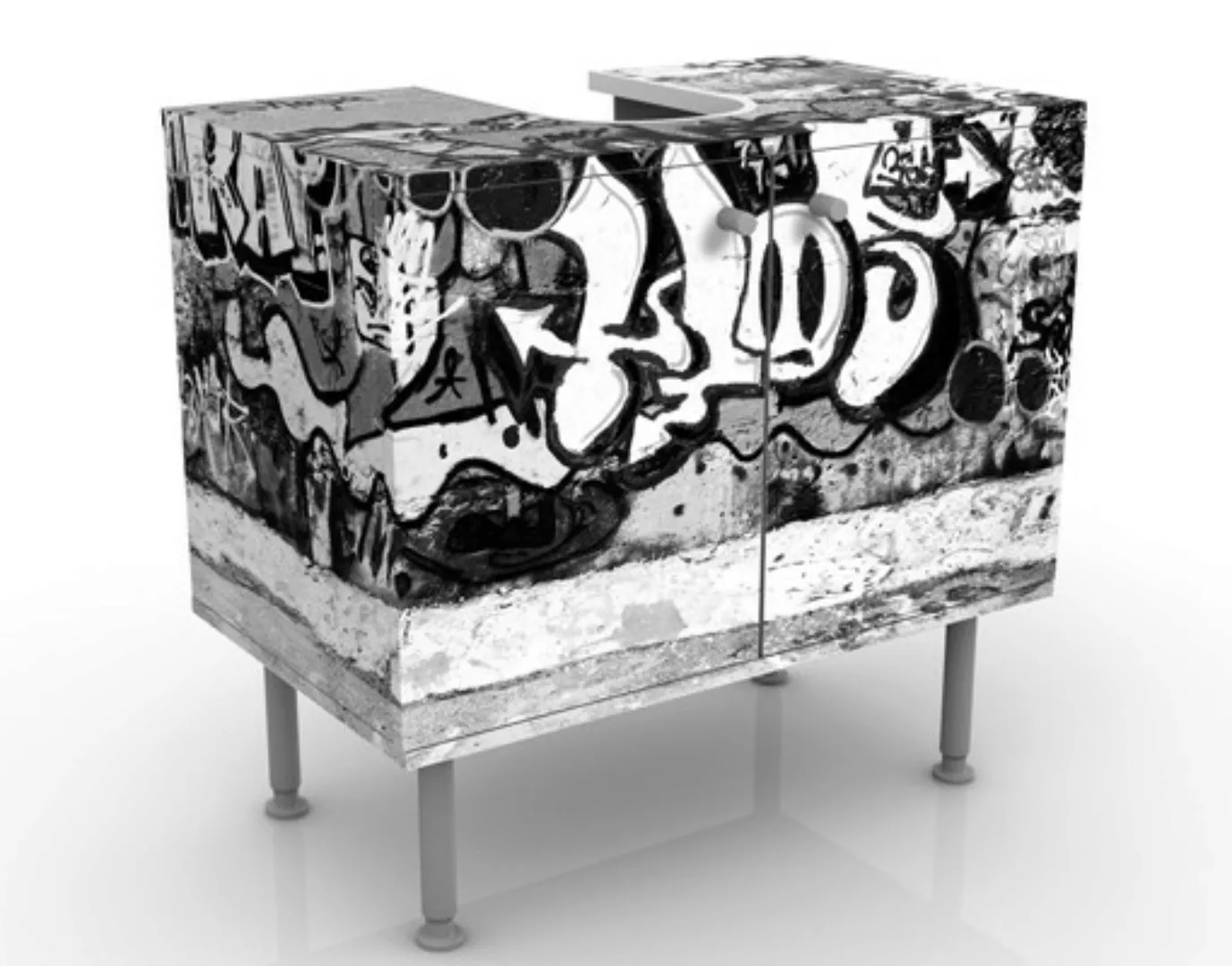 Waschbeckenunterschrank Spruch Graffiti Art günstig online kaufen