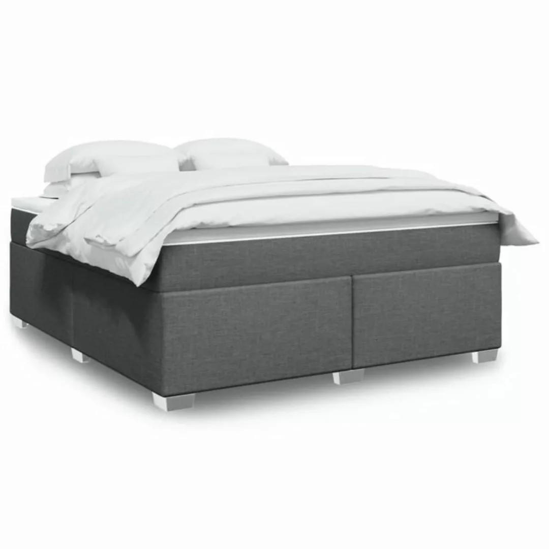 vidaXL Boxspringbett, Boxspringbett mit Matratze Dunkelgrau 180x200 cm Stof günstig online kaufen