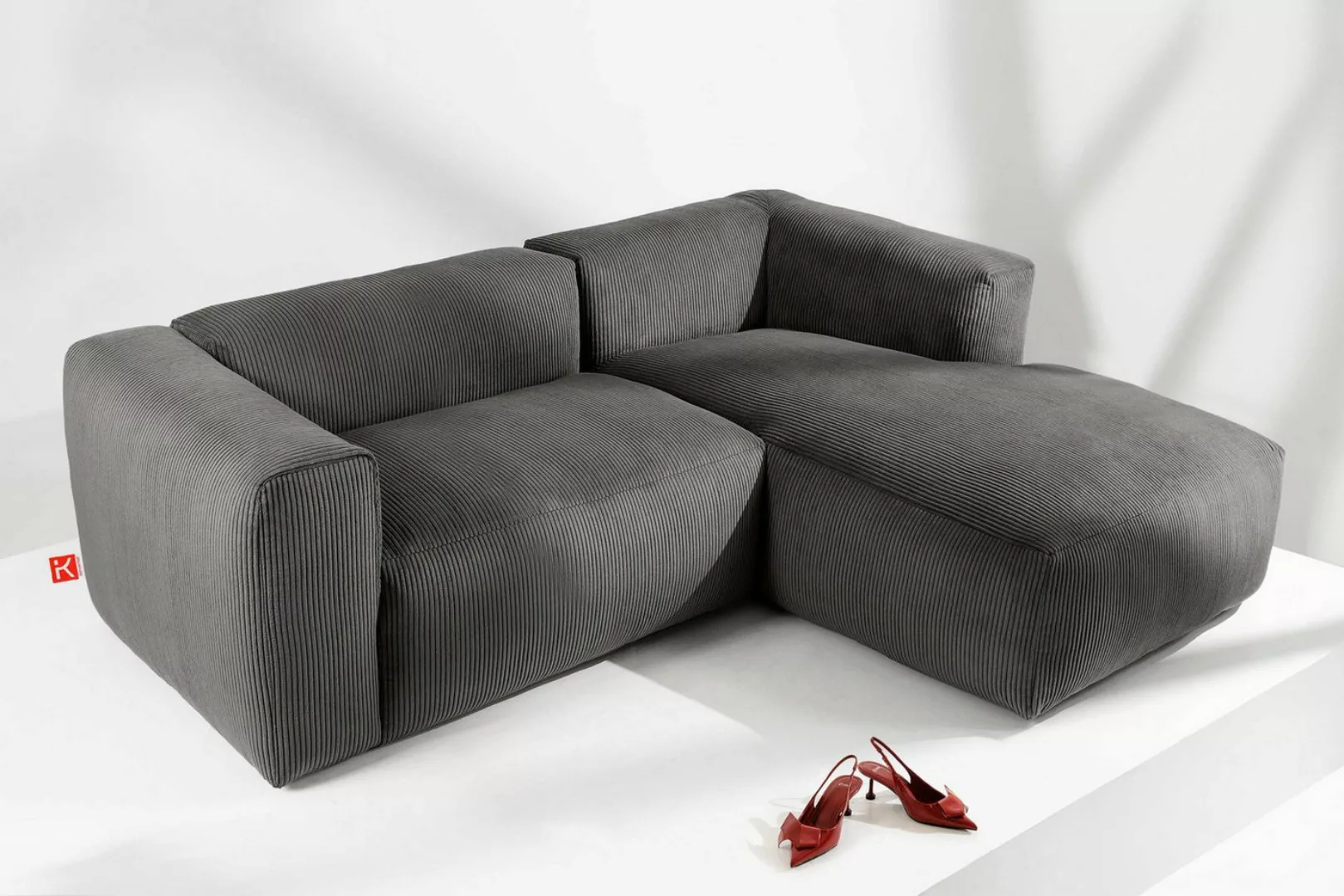 KONSIMO® Ecksofa Rechts Ecksofa BUFFO, hergestellt in der EU,extrem weicher günstig online kaufen