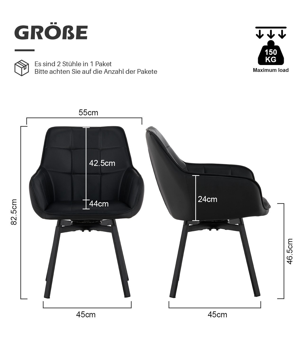 Ofcasa Esszimmerstuhl Kunstlederstühle (4er Set), Gepolsterter günstig online kaufen