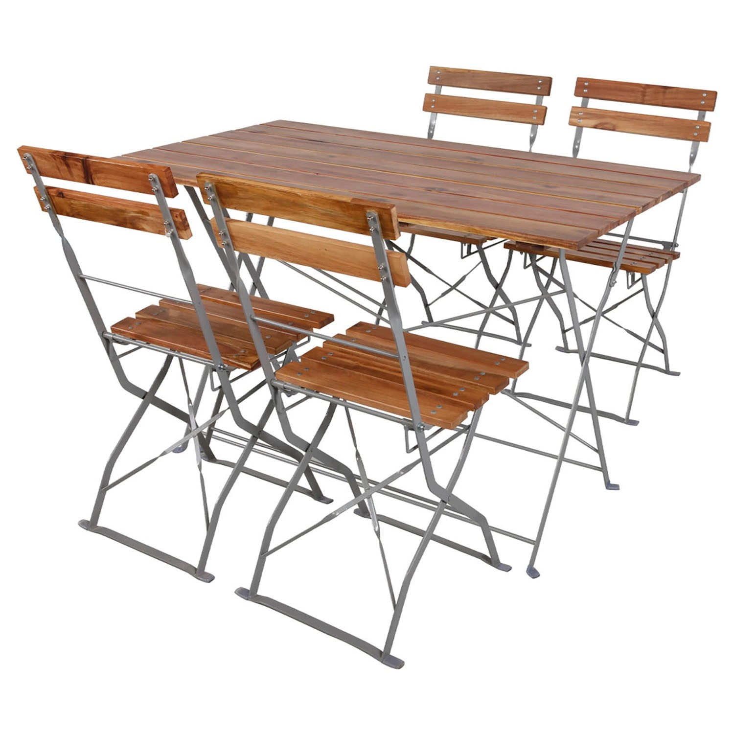 Mojawo 3-tlg Biergartenmöbel Bistroset Balkonset Klapptisch + 2 Klappstühle günstig online kaufen