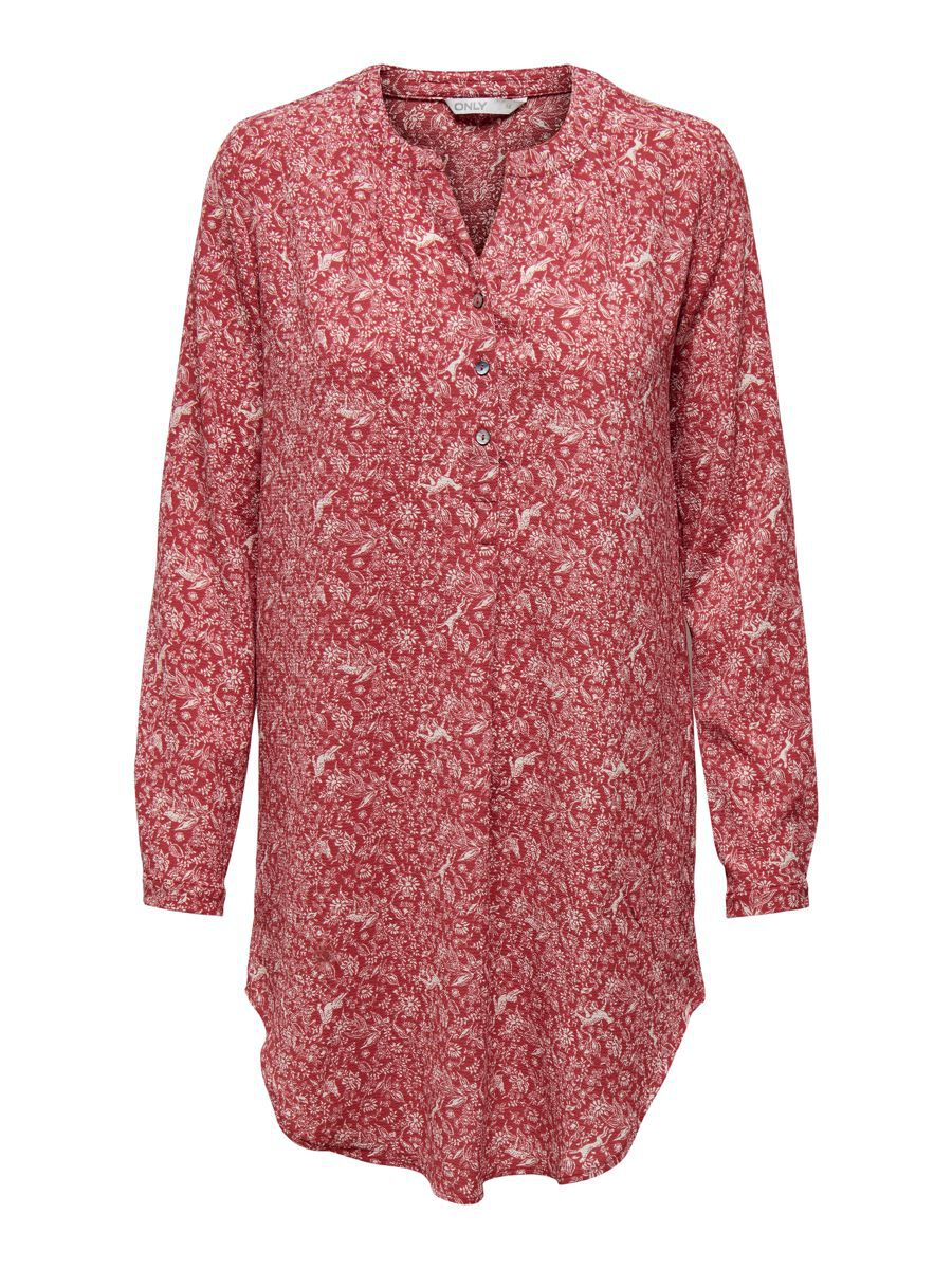 ONLY Lange Tunika Hemd Damen Rot günstig online kaufen