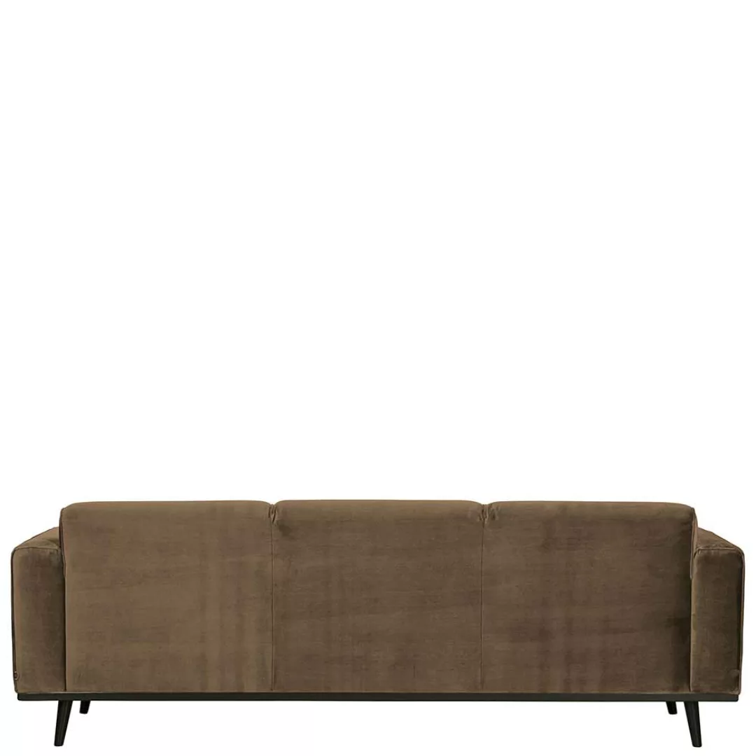 Dreisitzer Couch in Taupe Samt 230 cm breit günstig online kaufen