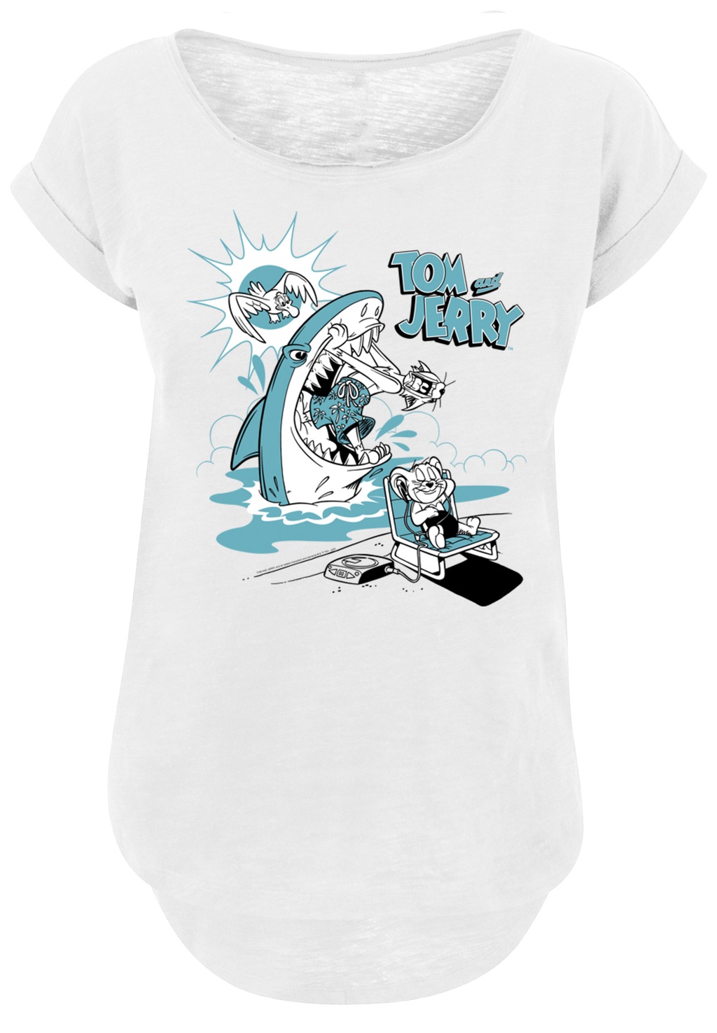 F4NT4STIC T-Shirt "Tom and Jerry TV Serie Summer Shark", Damen,Premium Merc günstig online kaufen