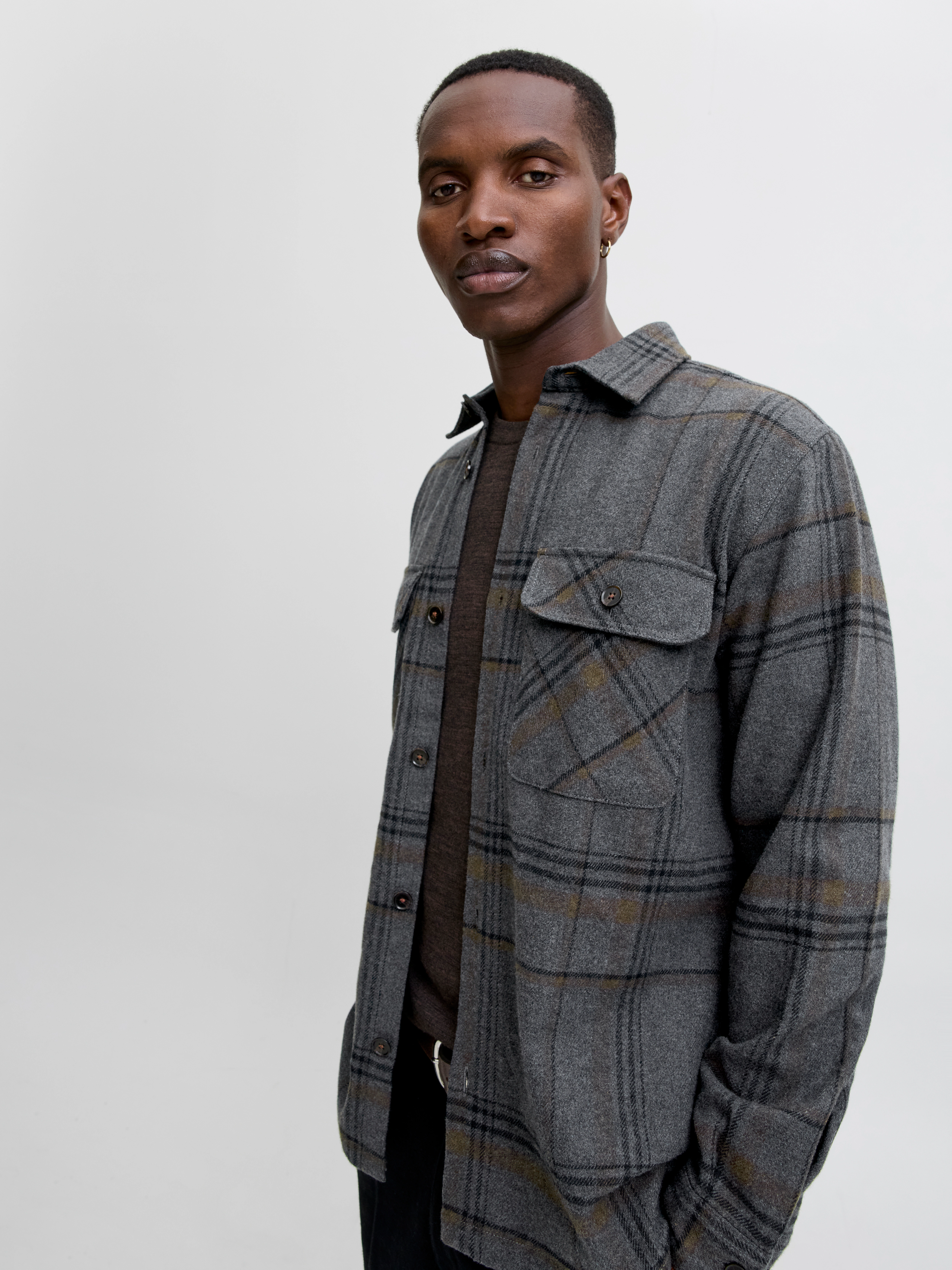 Jack & Jones Langarmhemd "JPRRAYLE MELANGE CHECK L/S OVERSHIRT SN" günstig online kaufen