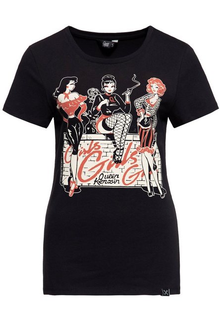 QueenKerosin Print-Shirt Girls Girls Girls (1-tlg) mit plakativem vintage F günstig online kaufen