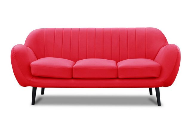 Xlmoebel Sofa Luxuriöses rotes Polsterdesign-Sofa für drei Personen im Zimm günstig online kaufen