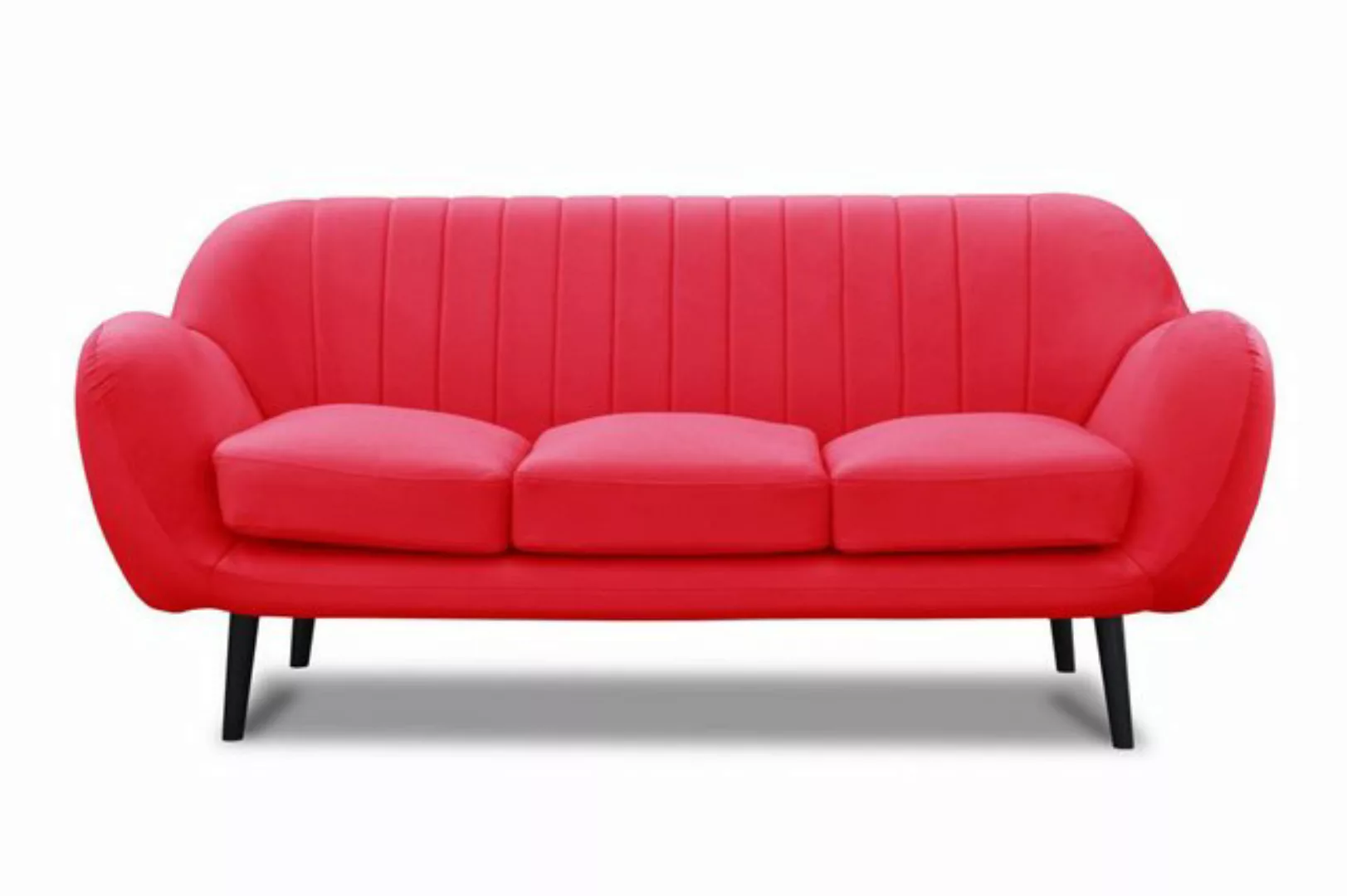 Xlmoebel Sofa Luxuriöses rotes Polsterdesign-Sofa für drei Personen im Zimm günstig online kaufen