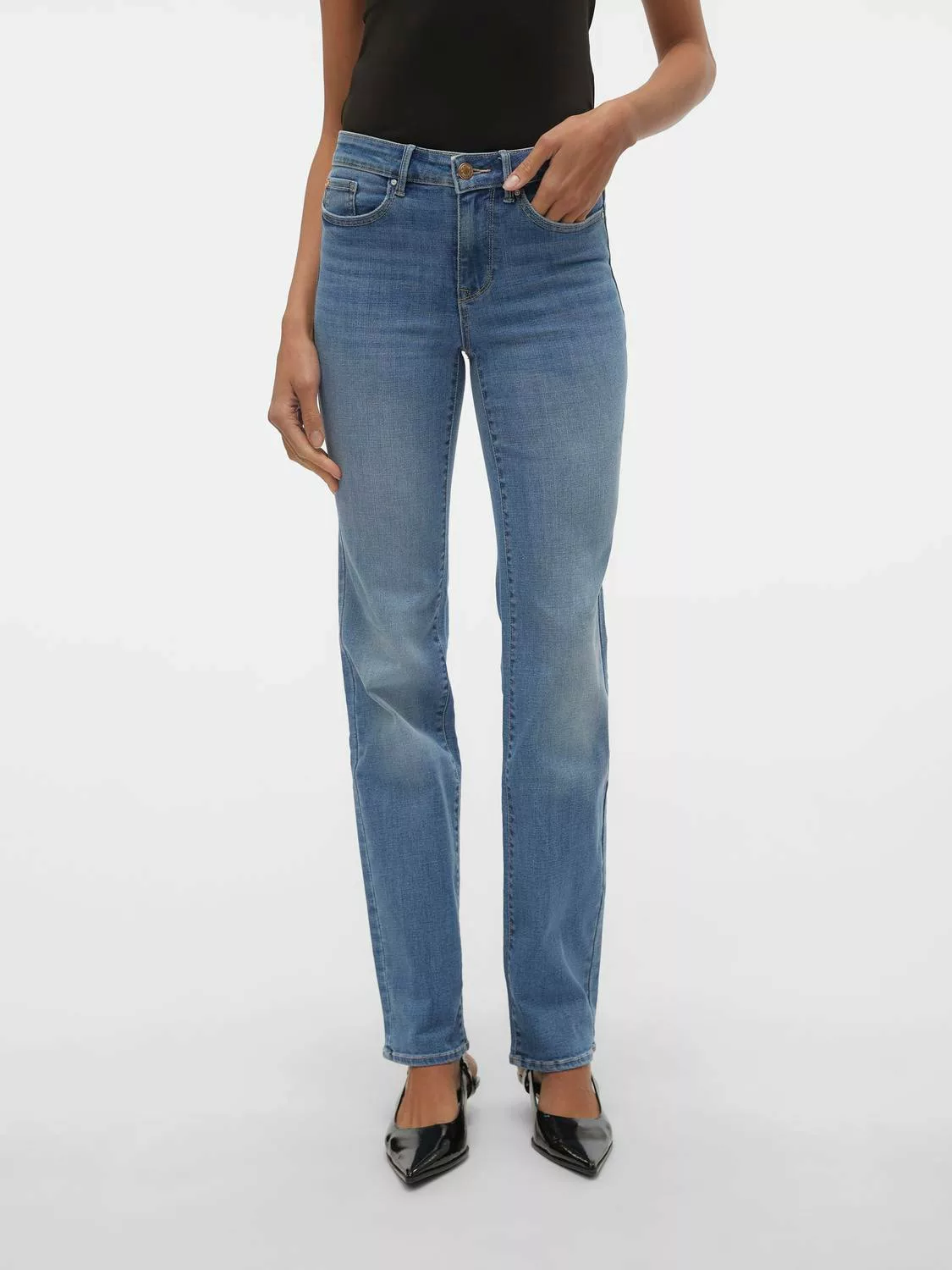 Vero Moda Regular-fit-Jeans VMFLASH MR STRAIGHT JNS LI3102 GA N günstig online kaufen