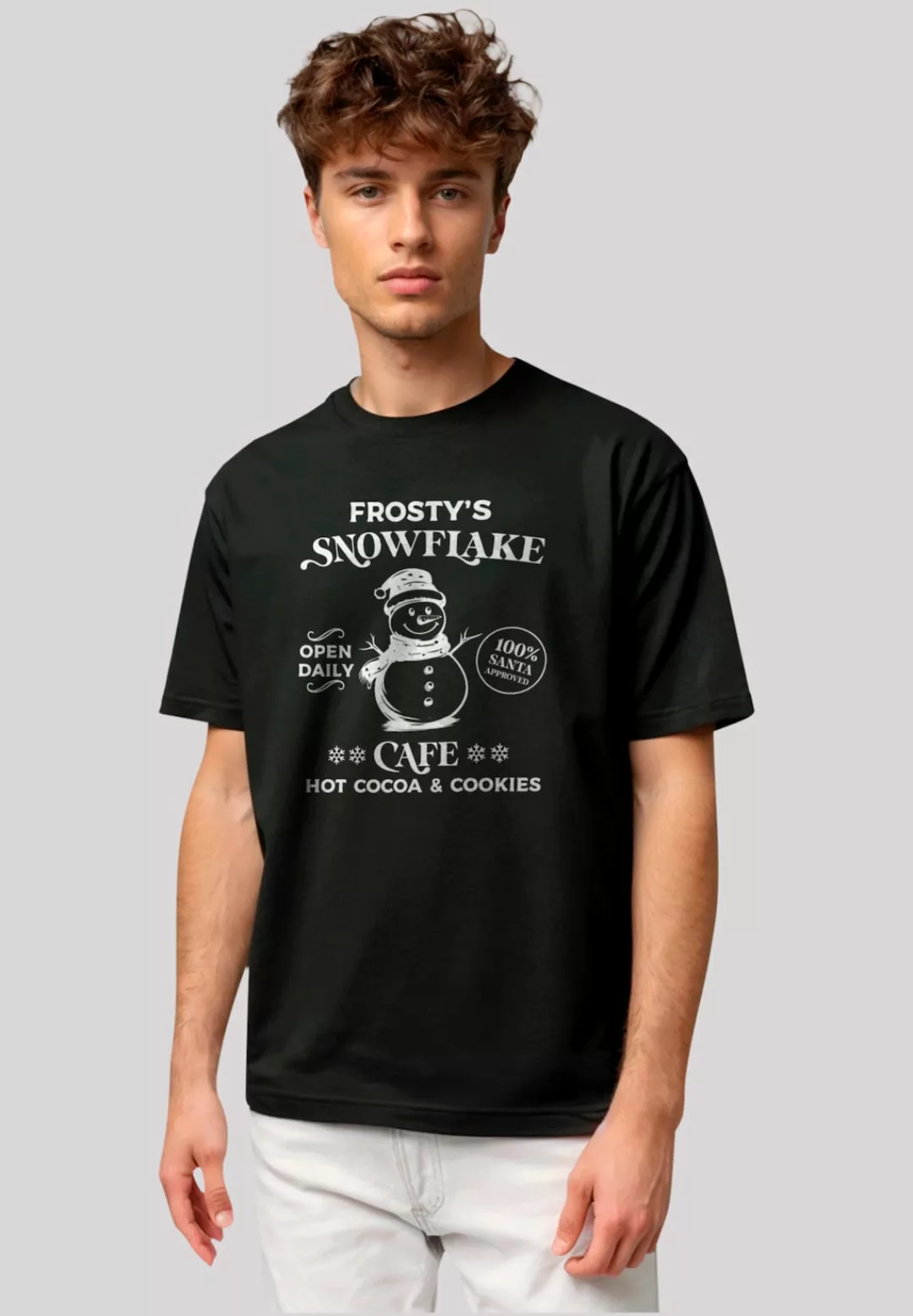 F4NT4STIC T-Shirt "Frostys Snowflake Cafe Retro Weihnachten", Premium Quali günstig online kaufen