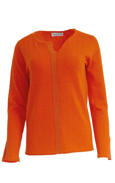 Passioni Strickpullover in leuchtendem Orange, mit Zick-Zack-Strickmuster günstig online kaufen