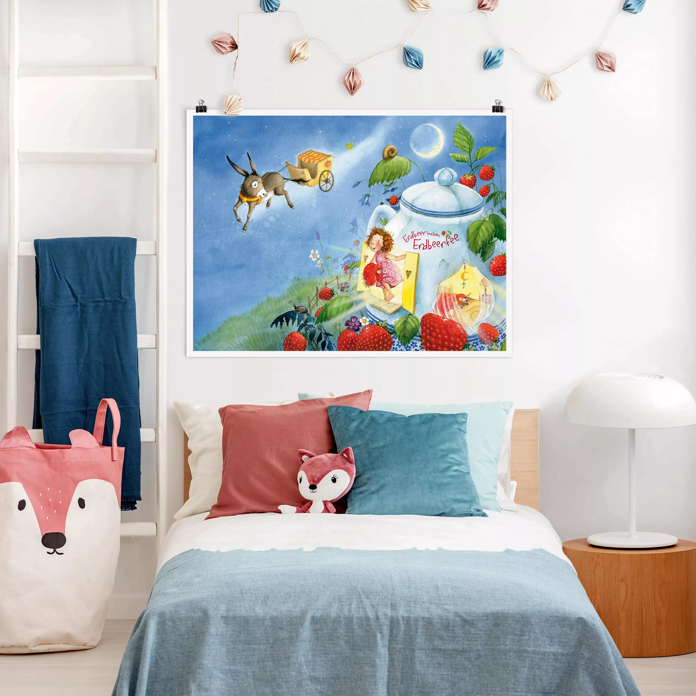 Poster Kinderzimmer - Querformat Erdbeerinchen Erdbeerfee - Traumeselchen C günstig online kaufen