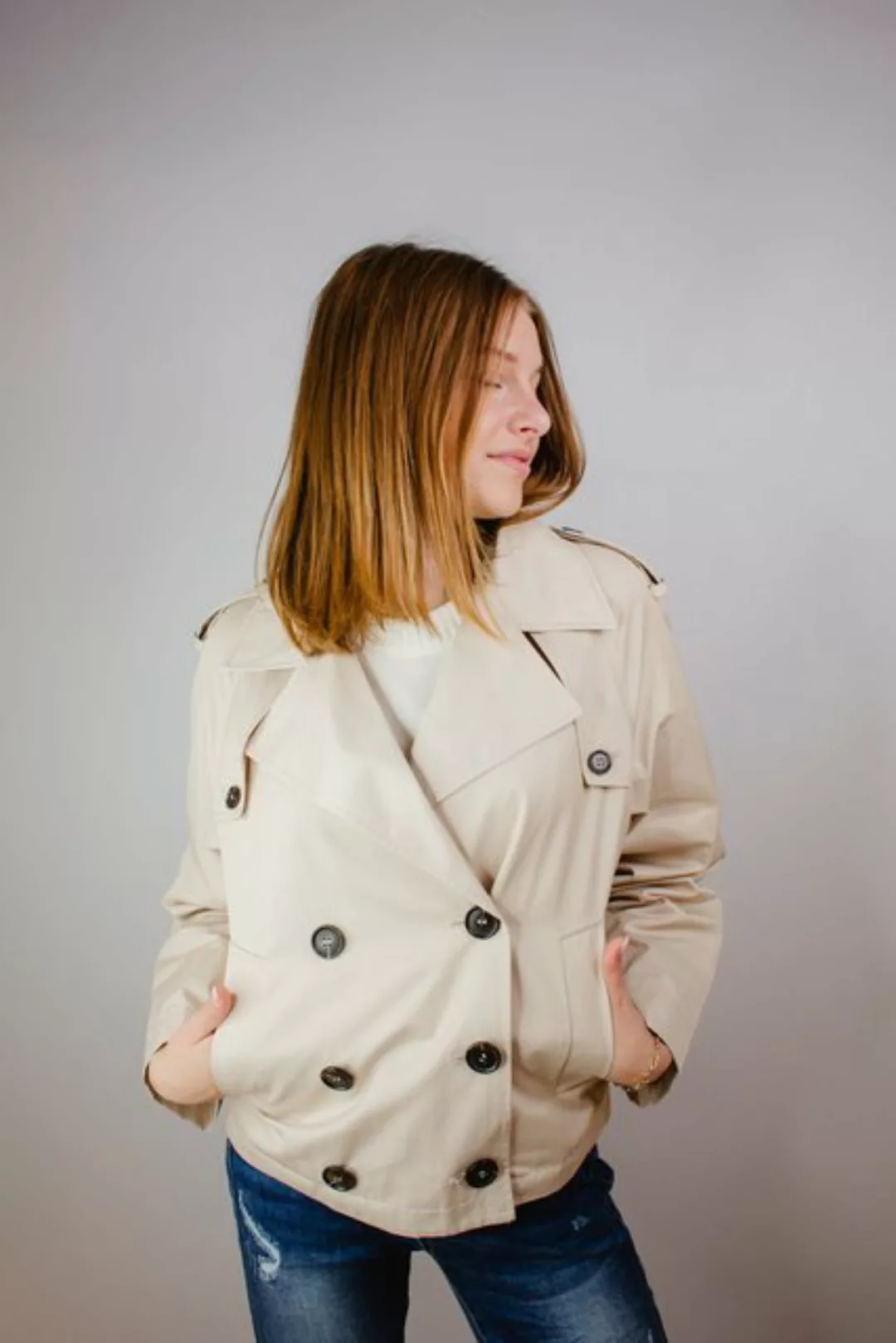 Fuchs Schmitt Wolljacke Trench Jacke THE FOX beige günstig online kaufen