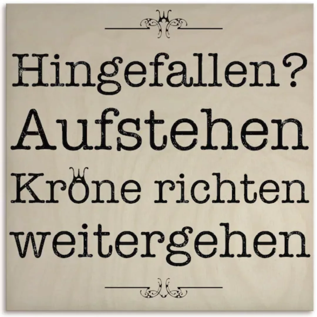 Artland Holzbild "Hinfallen & Aufstehen", Sprüche & Texte, (1 St.) günstig online kaufen