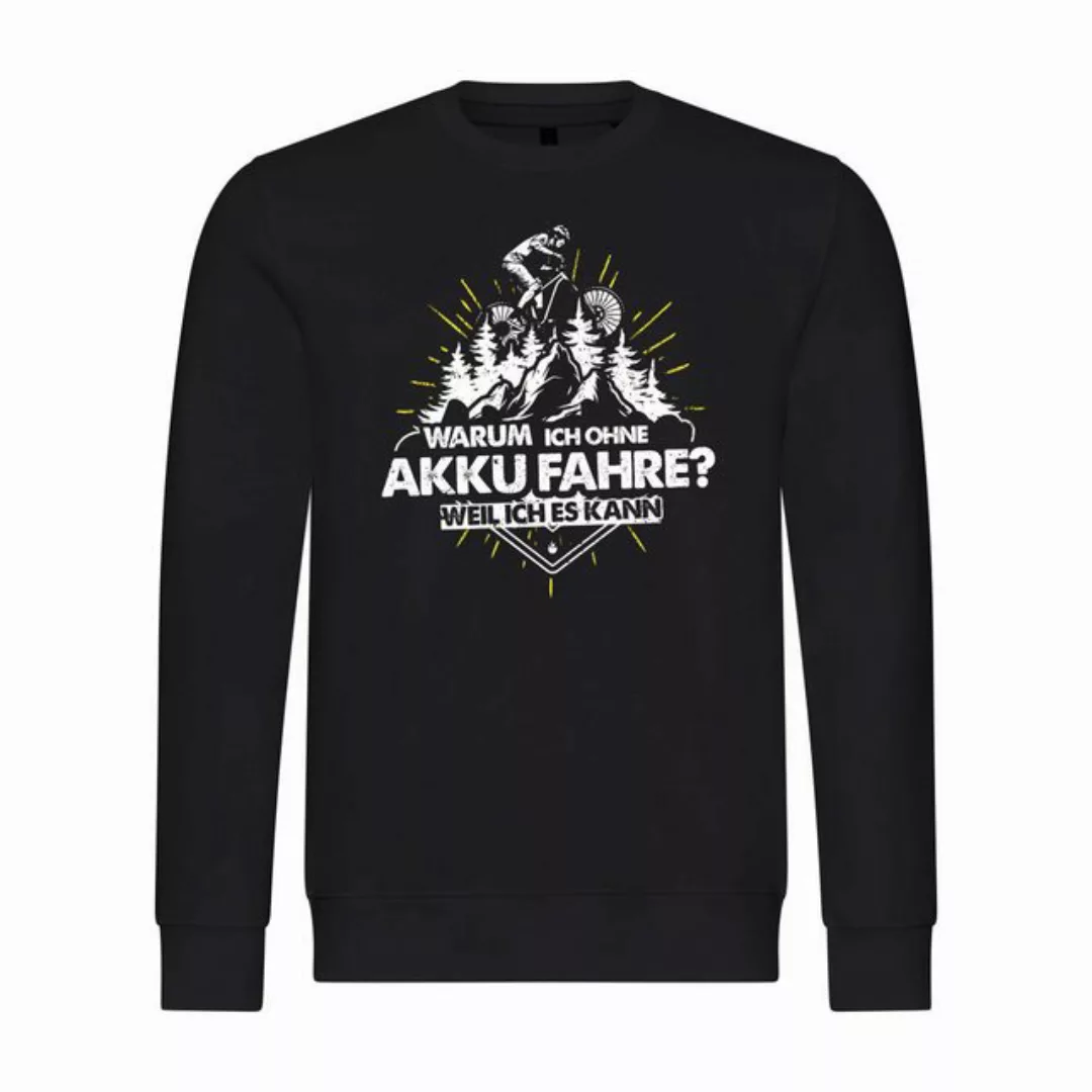 deinshirt Rundhalspullover Herren Pullover Warum ich ohne Akku fahre - weil günstig online kaufen