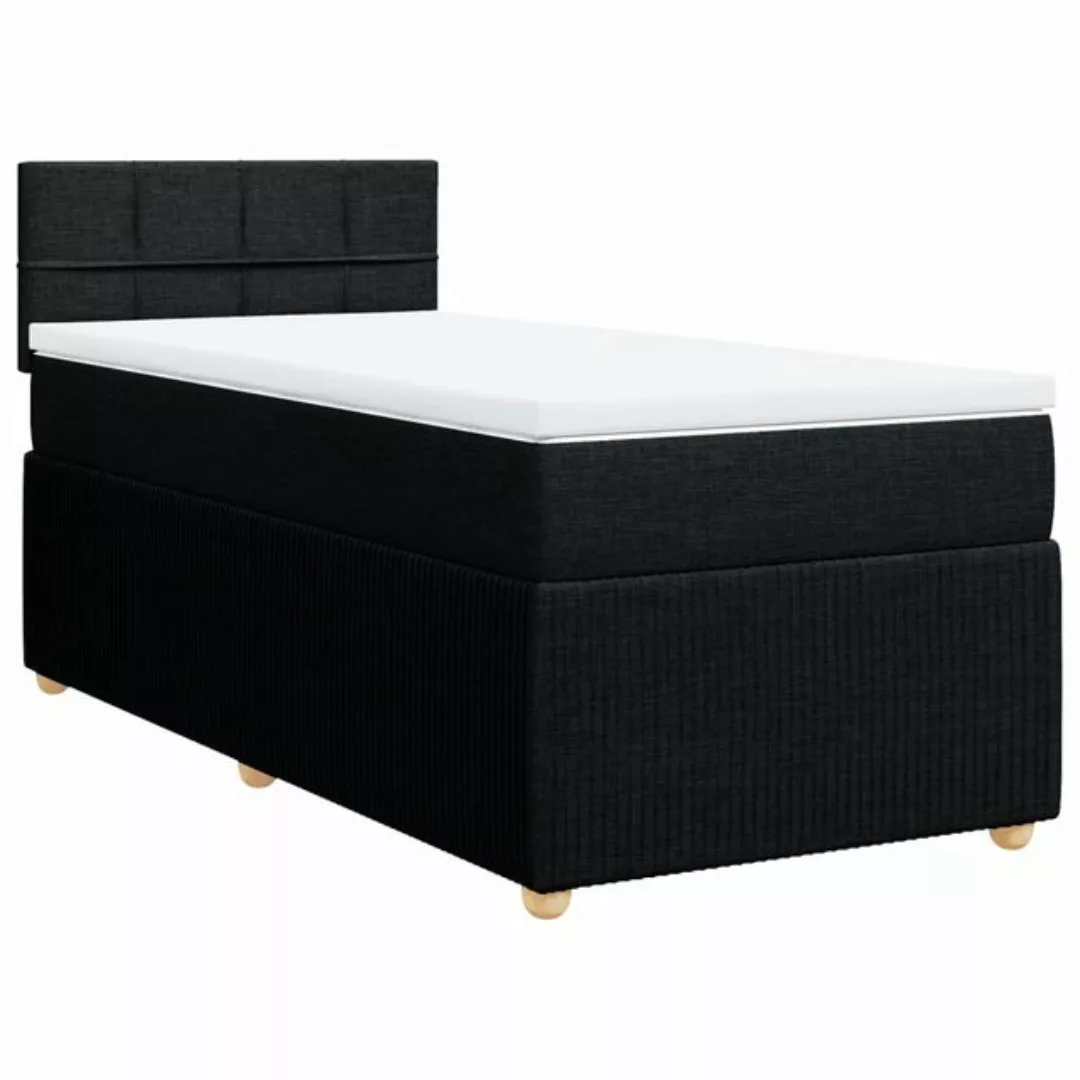 vidaXL Bettgestell Boxspringbett mit Matratze Schwarz 80x200 cm Stoff Bett günstig online kaufen