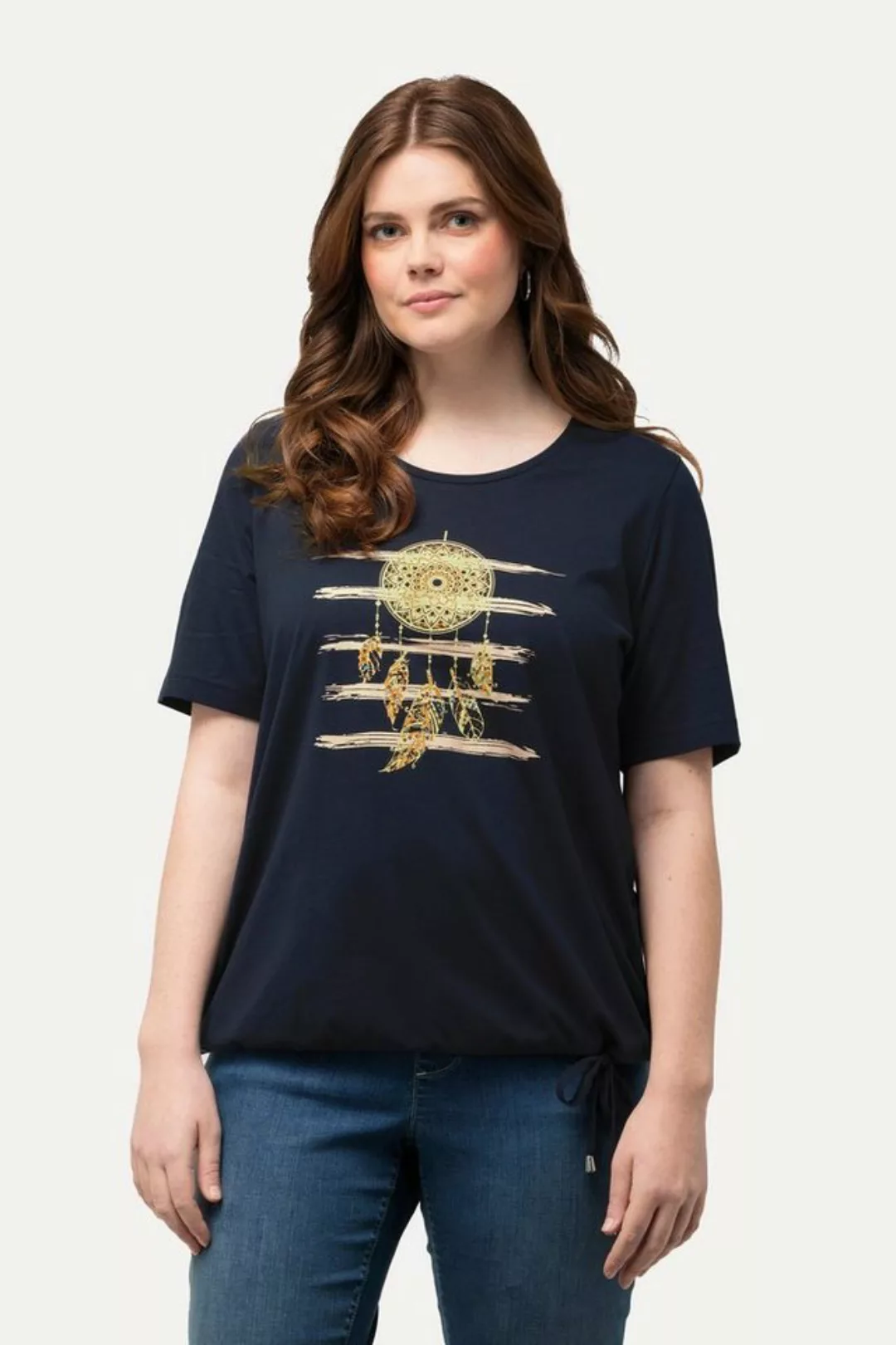 Ulla Popken Rundhalsshirt T-Shirt Traumfänger Classic Rundhals Halbarm günstig online kaufen