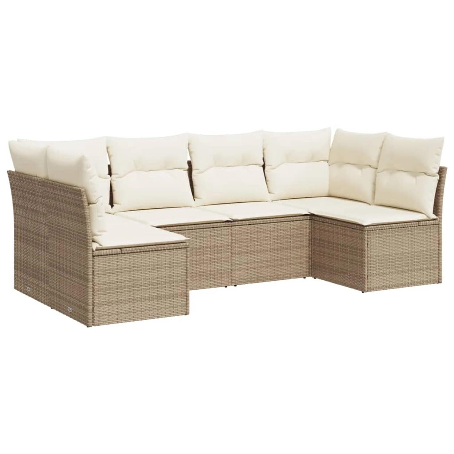 vidaXL 6-tlg Garten-Sofagarnitur mit Kissen Beige Poly Rattan Modell 58 günstig online kaufen