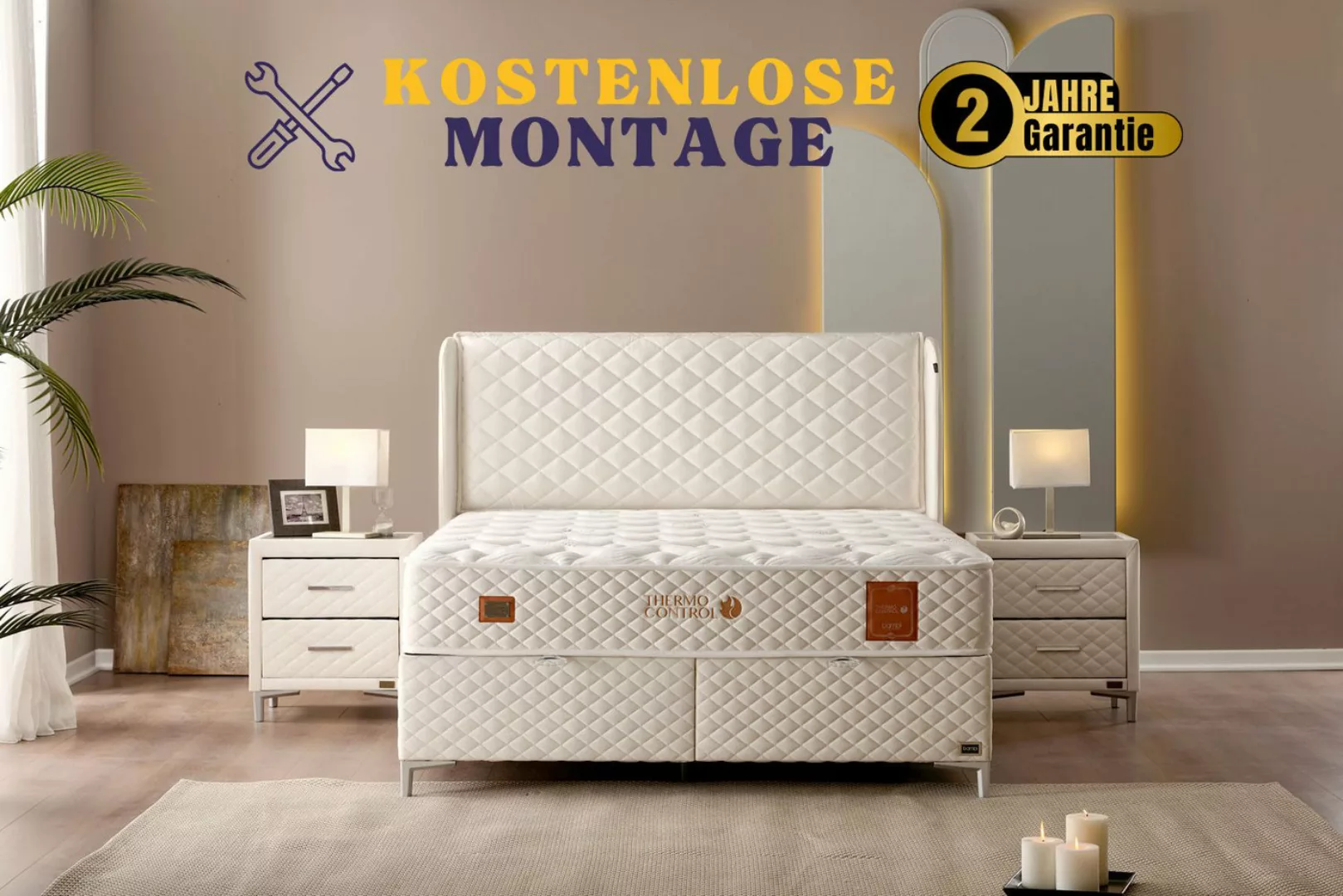 gowoll Boxspringbett Stauraumbett inkl. Matratze Boxspringbett 180x200 - 90 günstig online kaufen