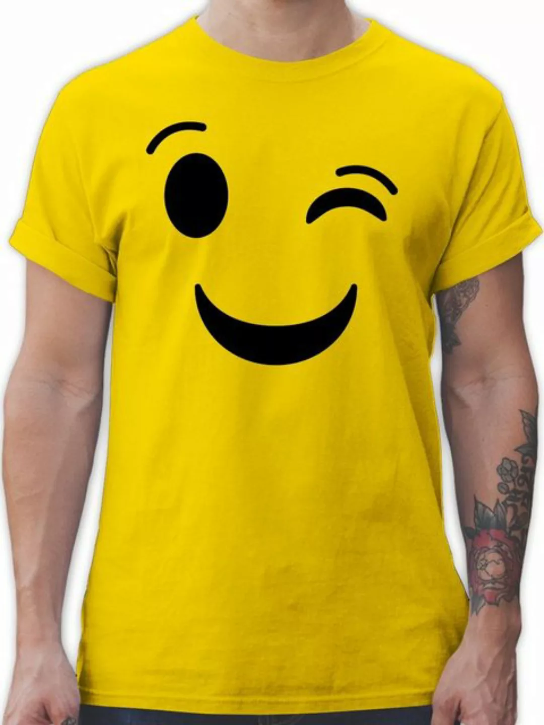 Shirtracer T-Shirt Zwinker Emoticon Karneval I Zwinkern I Zwinker Gesicht K günstig online kaufen