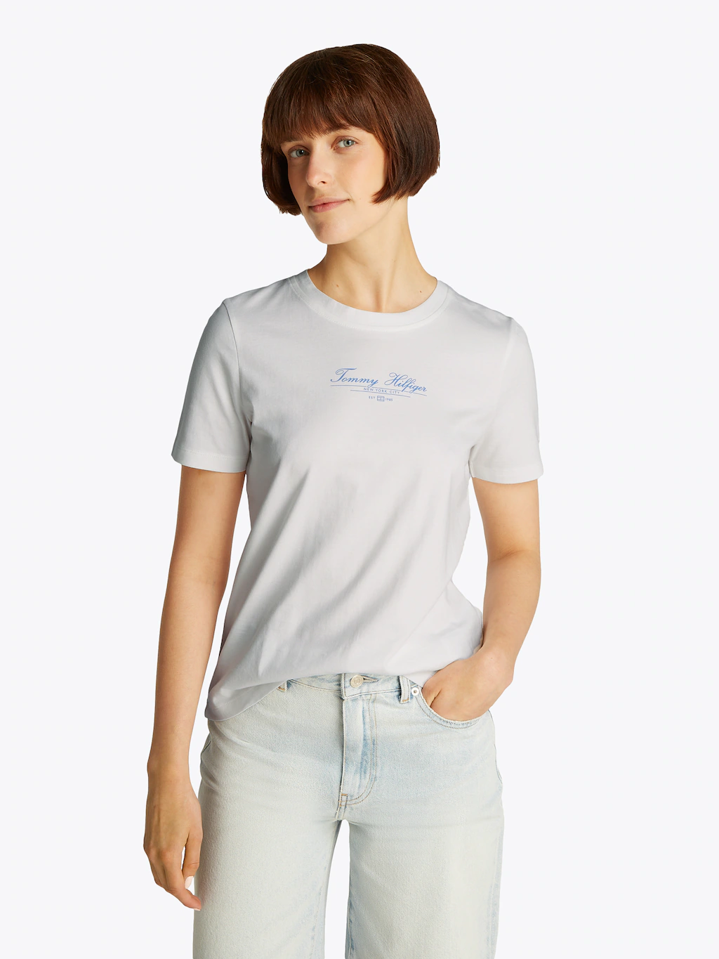 Tommy Hilfiger T-Shirt "REG SCRIPT C-NK TEE SS", mit Logo-Schriftzug günstig online kaufen