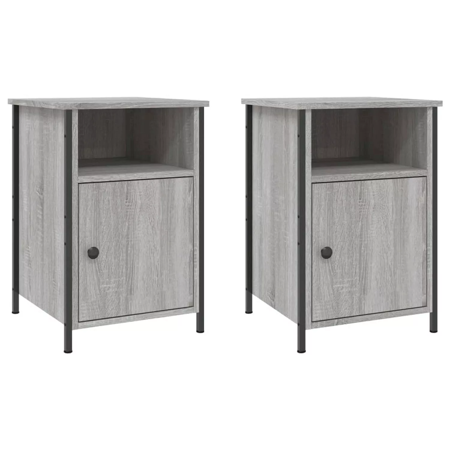 vidaXL Nachttische 2 Stk Grau Sonoma 40x42x60 cm Holzwerkstoff Modell 3 günstig online kaufen