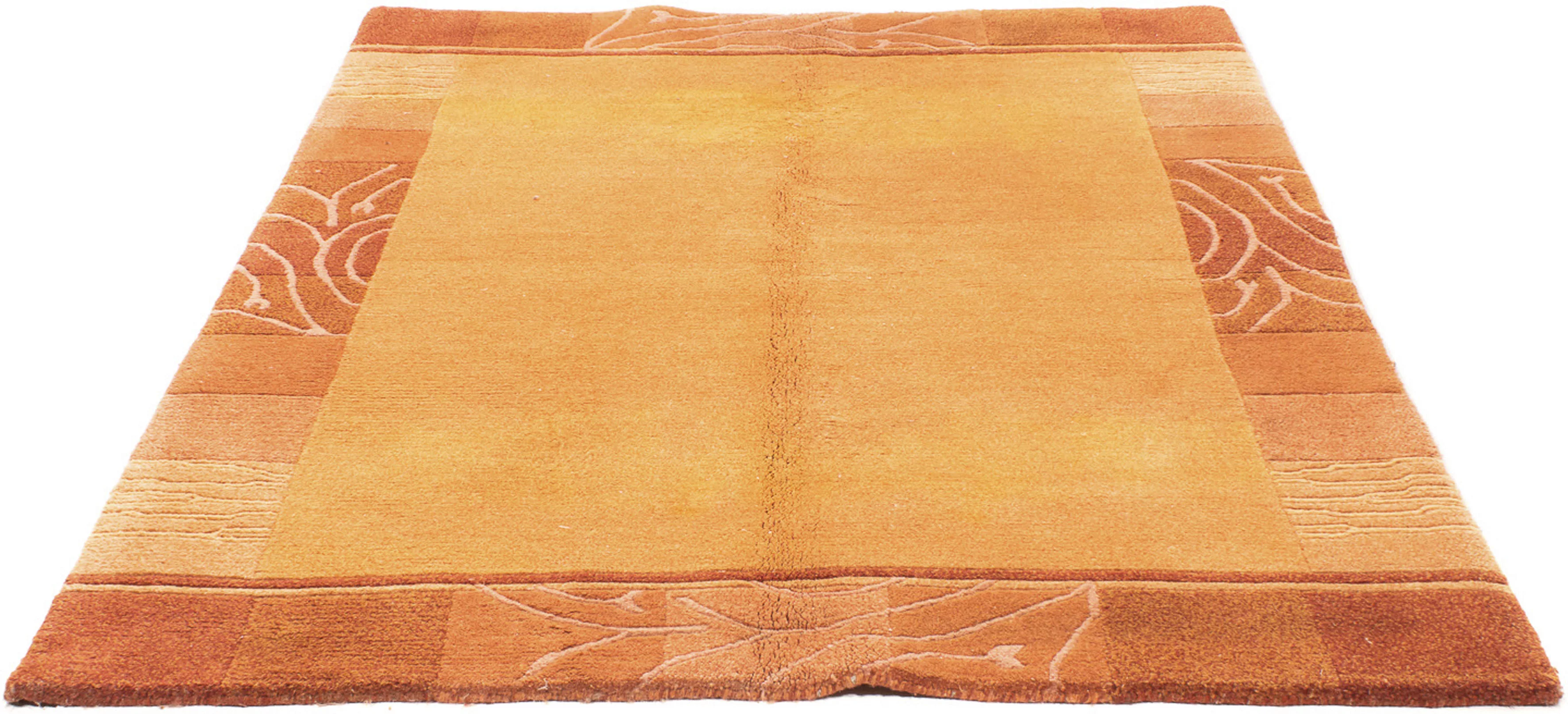 morgenland Wollteppich »Nepal - 200 x 140 cm - orange«, rechteckig, Wohnzim günstig online kaufen
