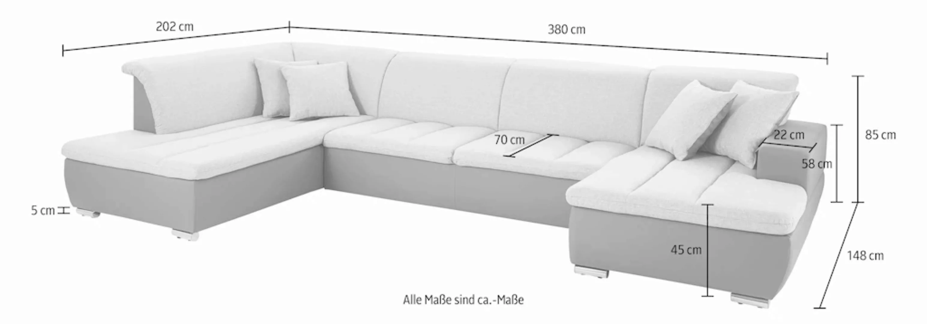 INOSIGN Wohnlandschaft "U-Form", im modernen Materialmix günstig online kaufen