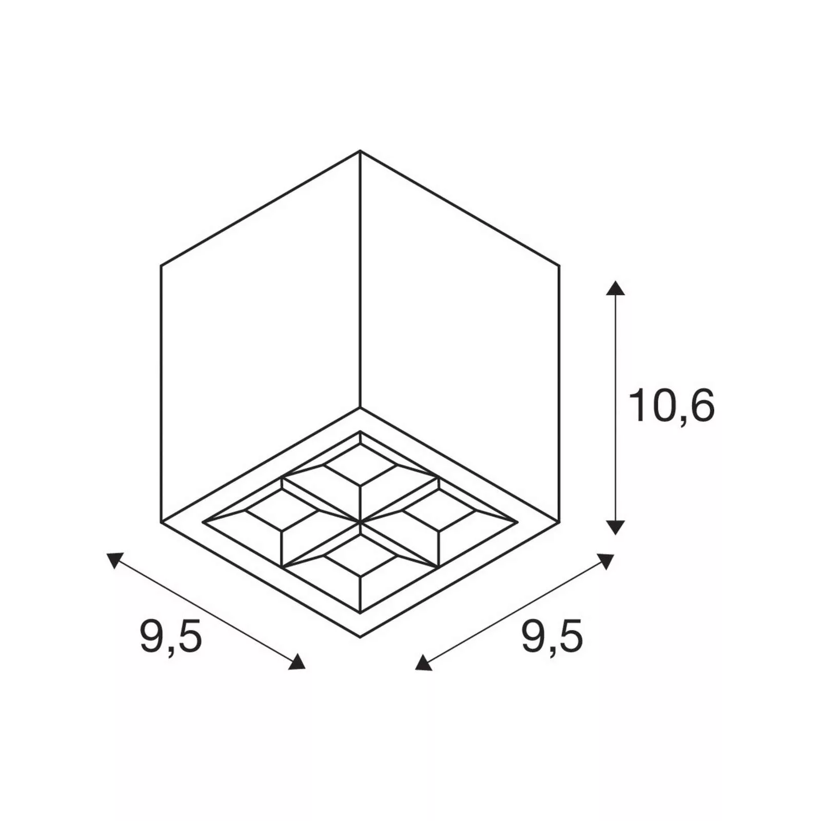 LED Deckenleuchte S-Cube in Anthrazit 4x 3,75W 1000lm IP65 günstig online kaufen