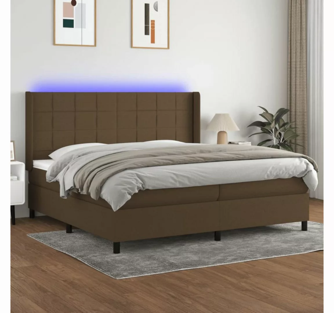 vidaXL Boxspringbett Boxspringbett mit Matratze und LED Stoff (200 x 200 cm günstig online kaufen