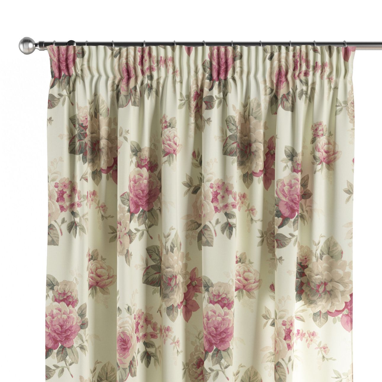 Vorhang mit Kräuselband, beige- rosa, Londres (141-07) günstig online kaufen
