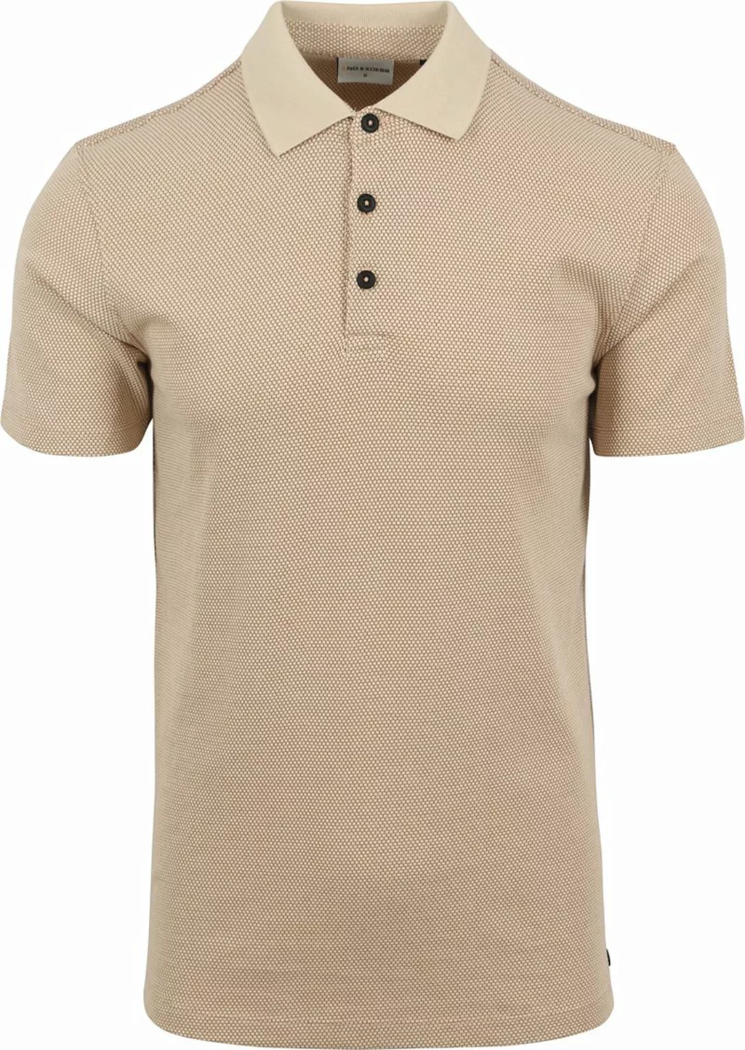 No Excess Poloshirt Struktur Beige  - Größe XXL günstig online kaufen