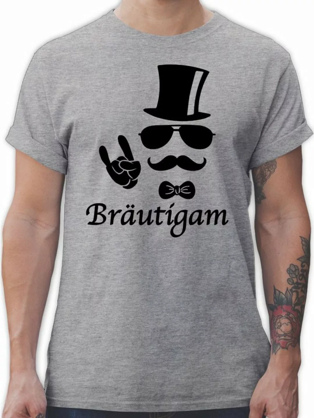 Shirtracer T-Shirt Bräutigam Hipster JGA Männer günstig online kaufen