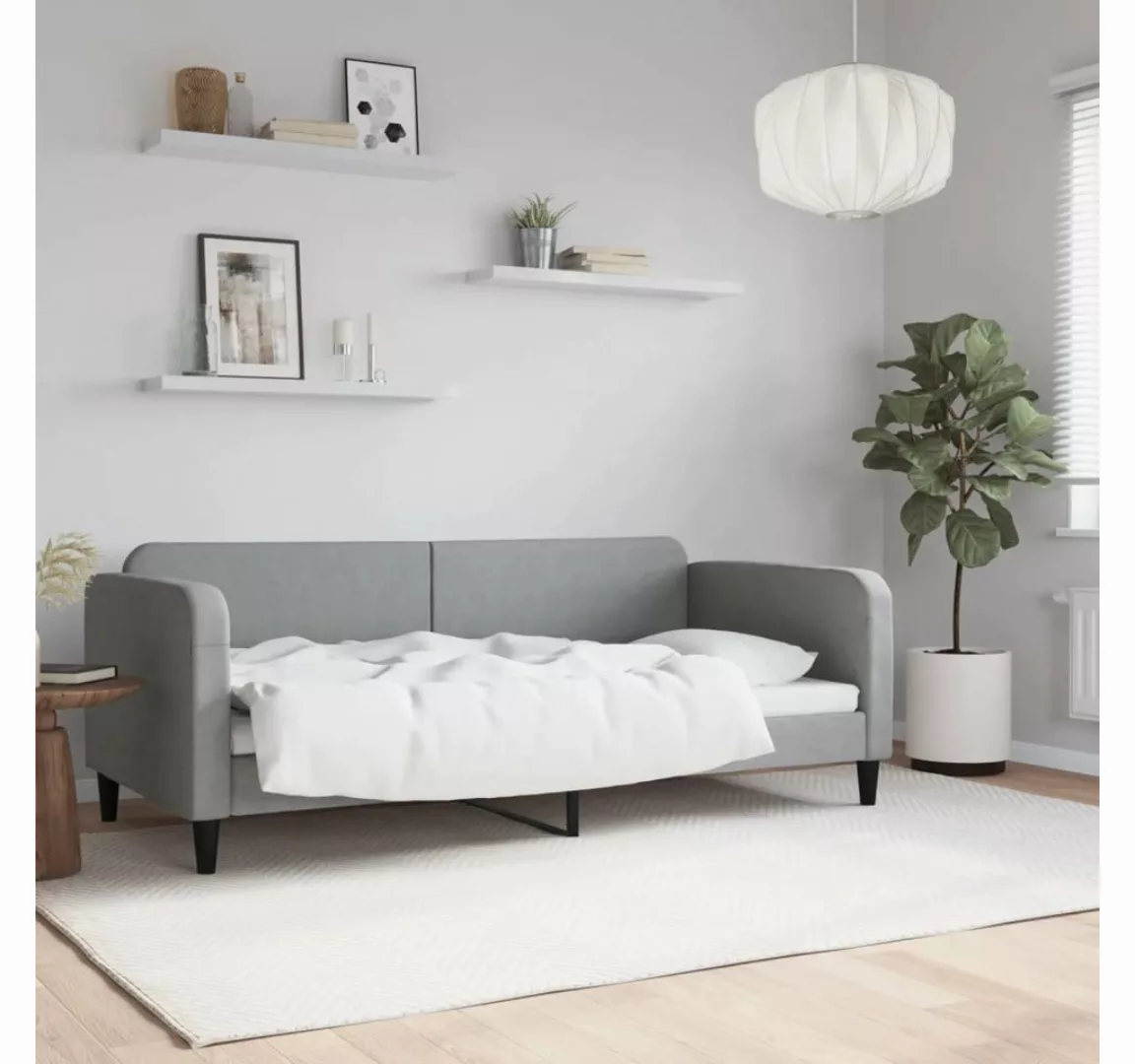 vidaXL Gästebett Tagesbett Hellgrau 90x190 cm Stoff Gästebett Gästecouch Gä günstig online kaufen