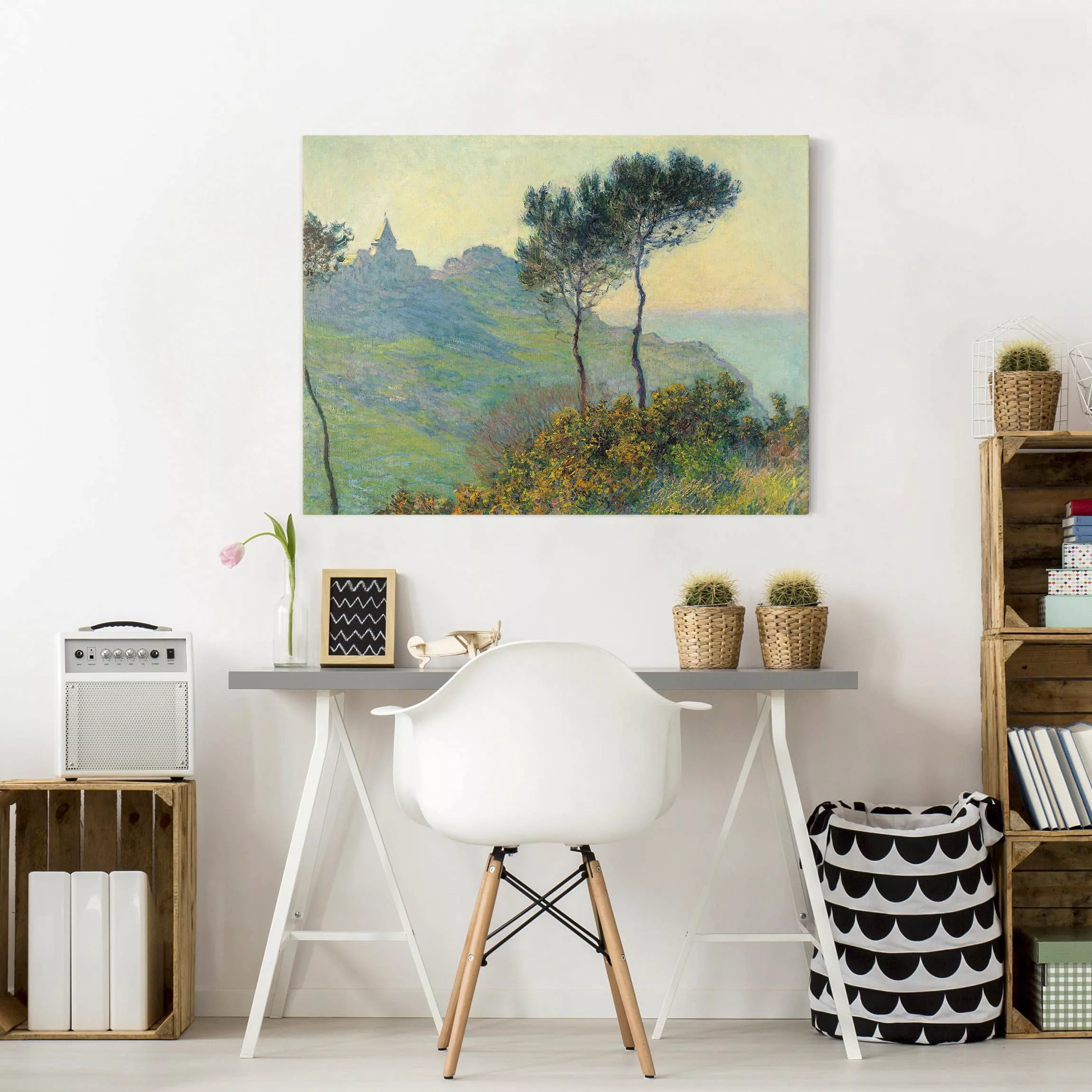 Leinwandbild Kunstdruck - Querformat Claude Monet - Varengeville Abendsonne günstig online kaufen
