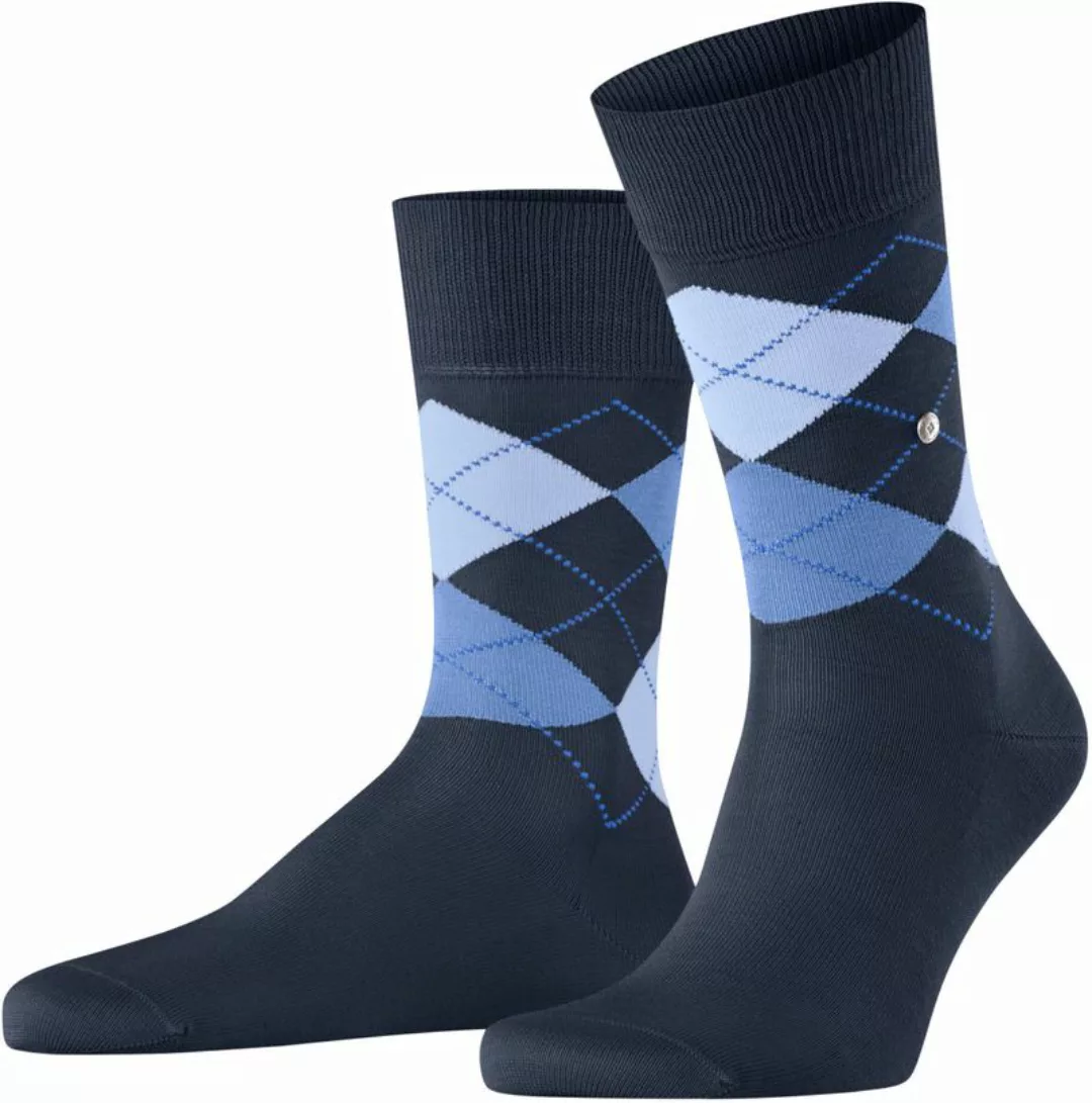 Burlington Manchester Socken Kariert Blau 6120 - Größe 40-46 günstig online kaufen