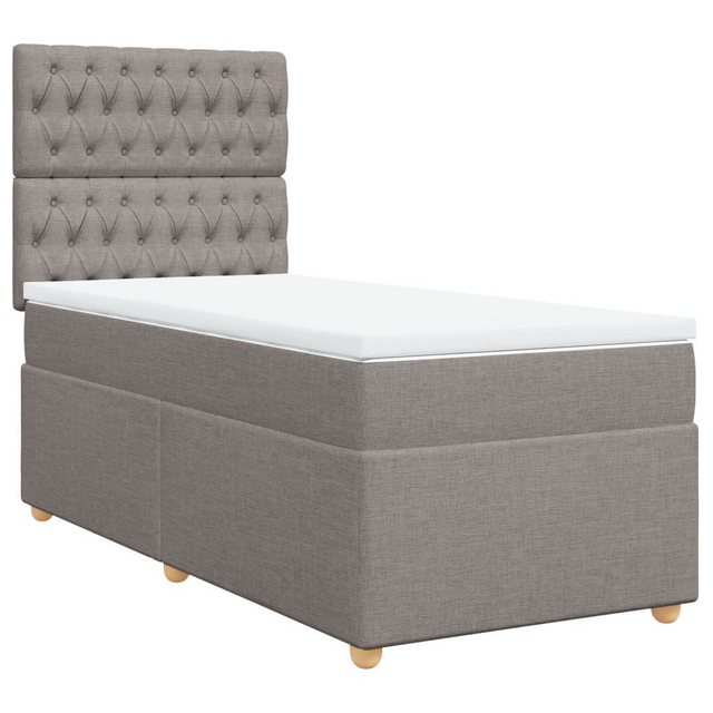 vidaXL Bett Boxspringbett mit Matratze Taupe 90x190 cm Stoff günstig online kaufen