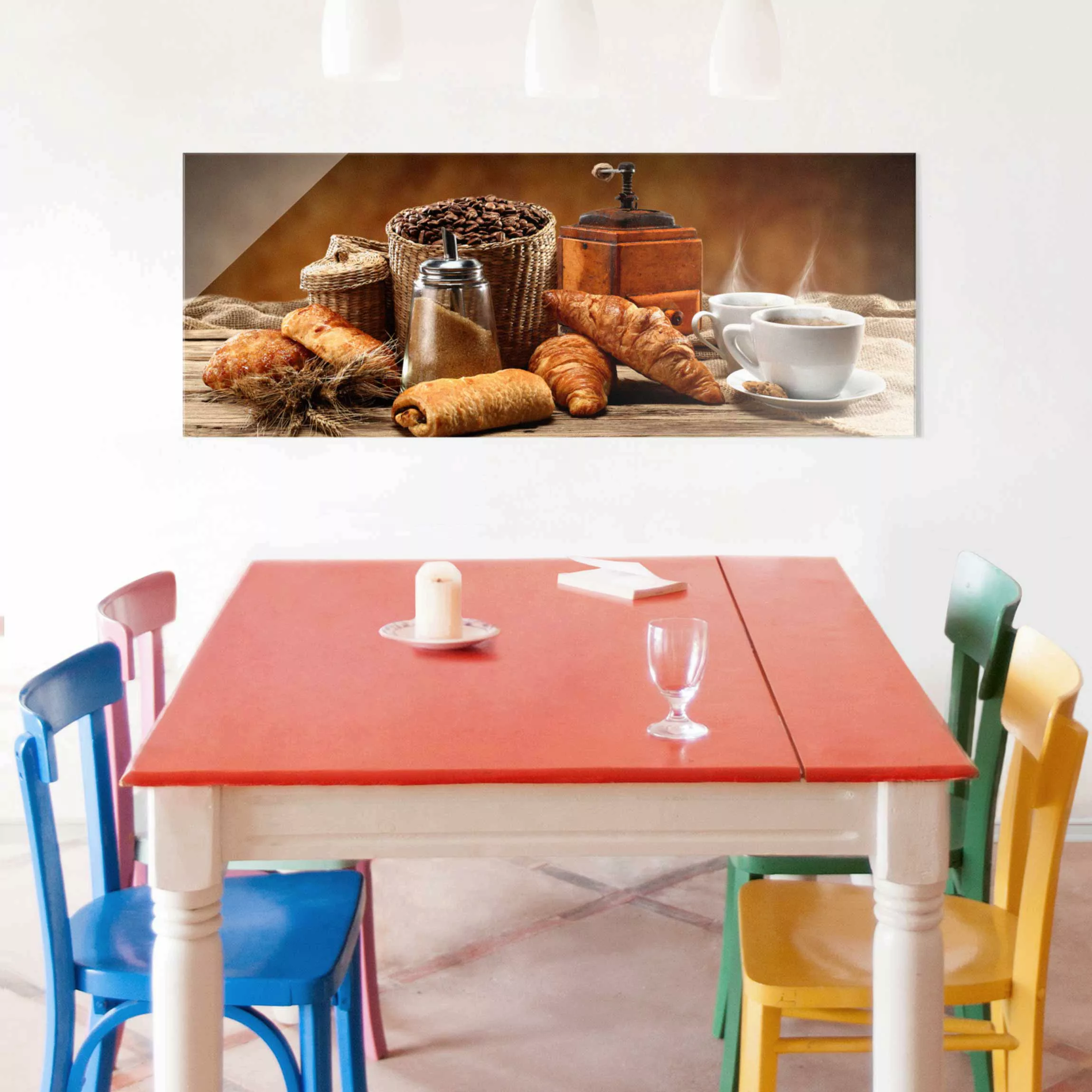 Glasbild Küche - Panorama Frühstückstisch günstig online kaufen