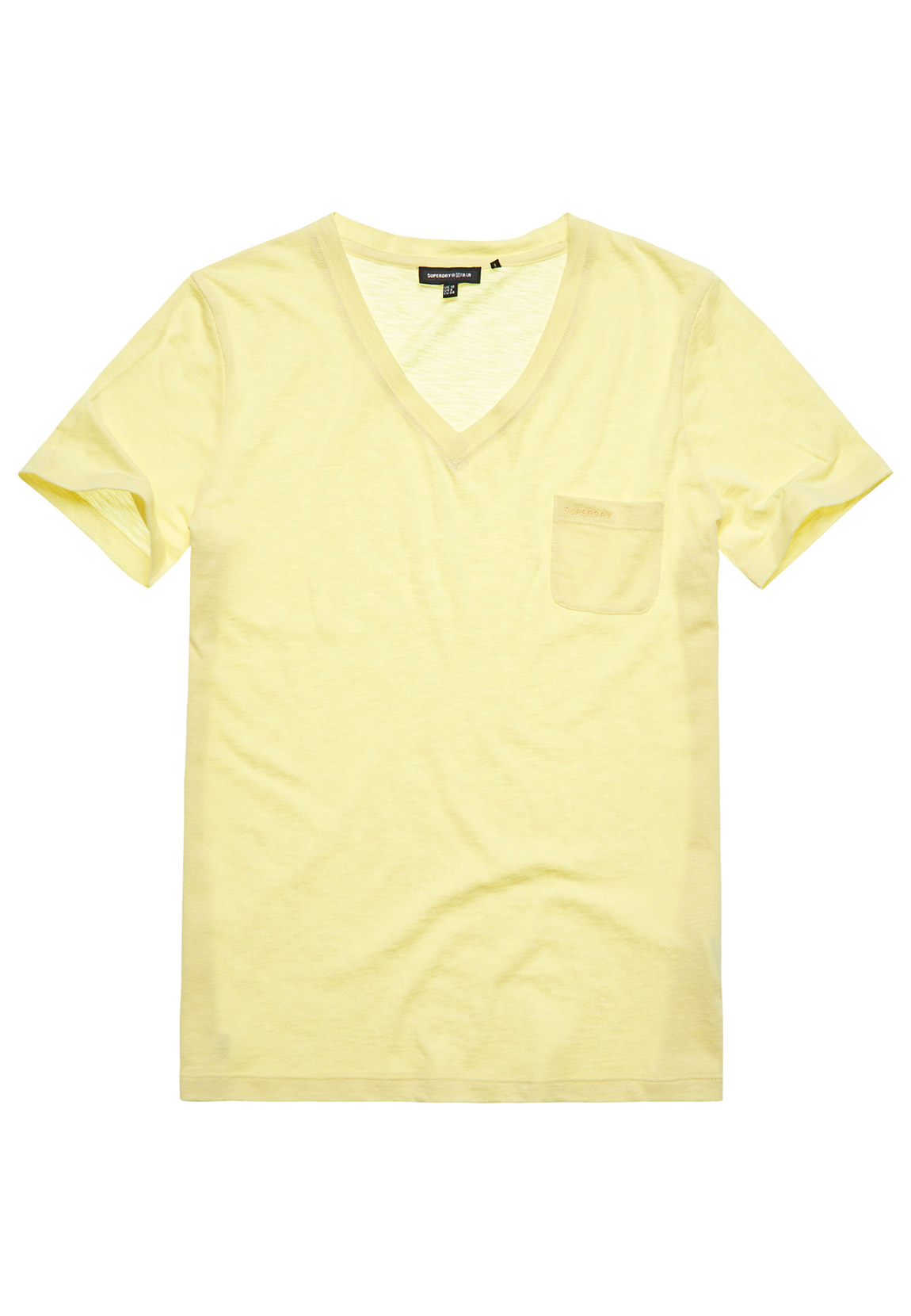 Superdry Damen T-Shirt STUDIOS POCKET V NECK TEE Beacon Yellow Gelb günstig online kaufen