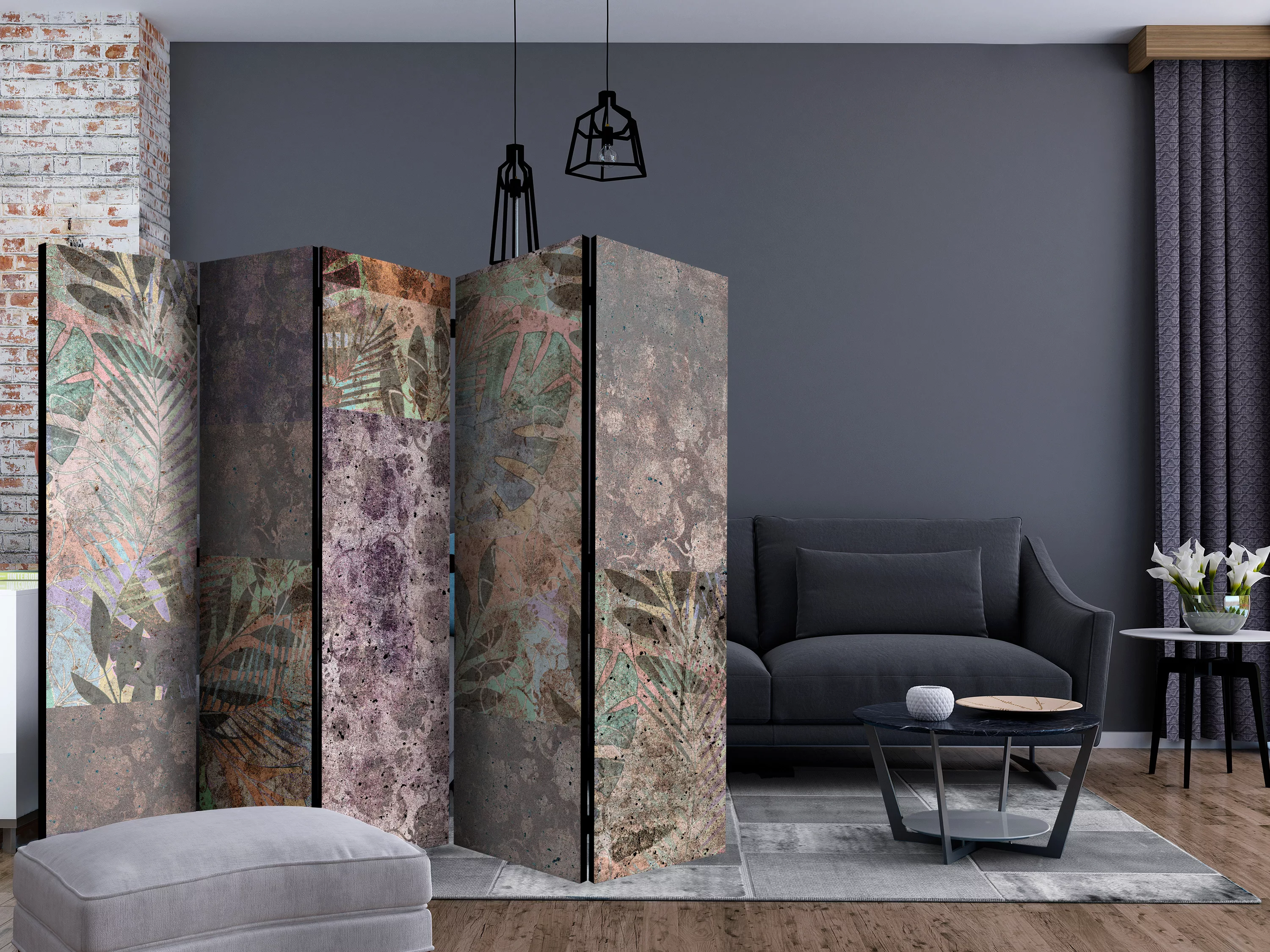 5-teiliges Paravent - Concrete Garden Ii [room Dividers] günstig online kaufen