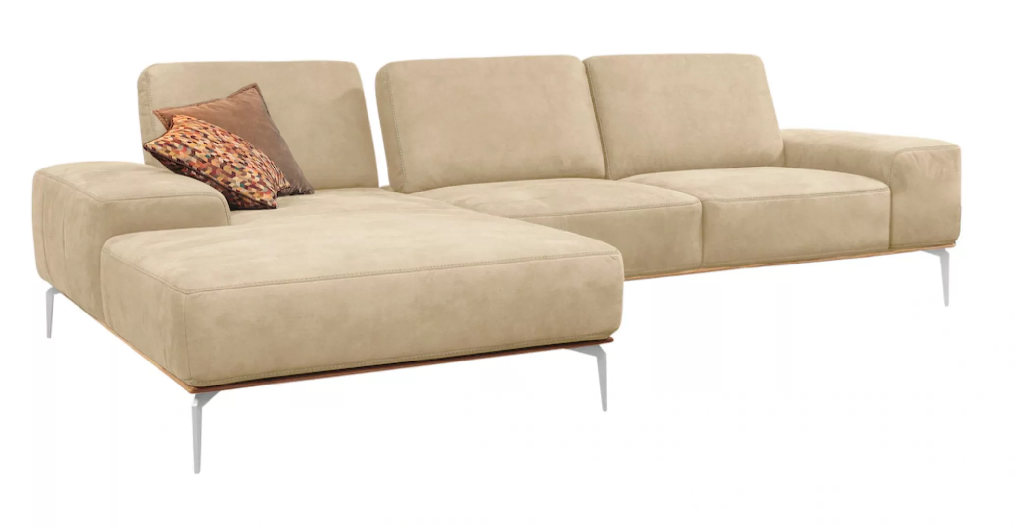 W.SCHILLIG Ecksofa run, mit elegantem Holzsockel, Füße in Chrom glänzend, B günstig online kaufen