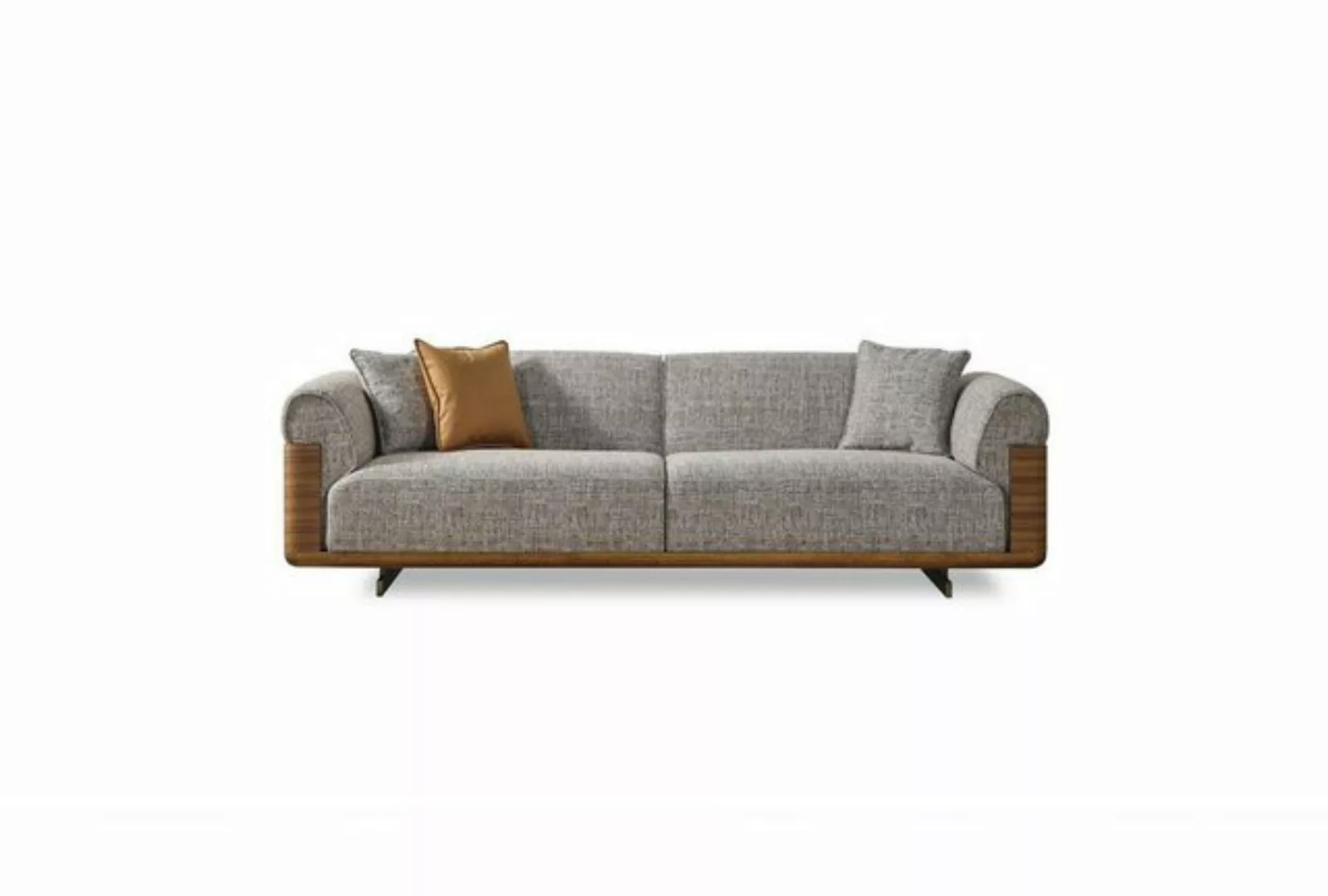 Xlmoebel Sofa Modernes graues Polstersofa mit Platz für drei Personen in St günstig online kaufen