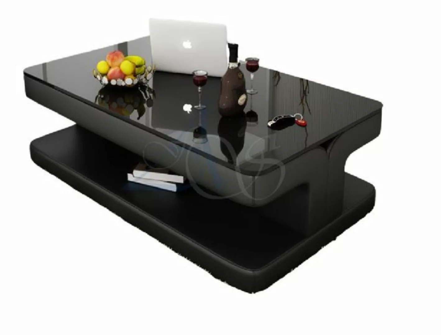 JVmoebel Sofa Designer Couchtisch Polster Tisch Leder Glas Moderner Tische, günstig online kaufen