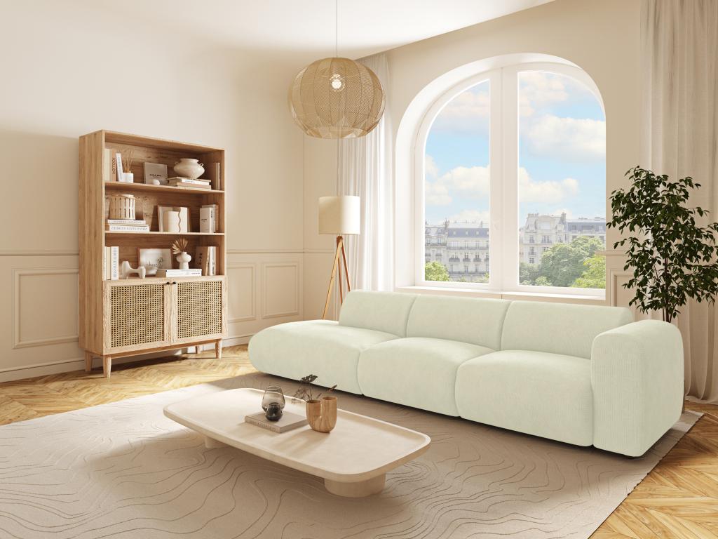Großes Sofa 5-Sitzer - Armlehne rechts - Feincord - Off-White - POGNI von M günstig online kaufen