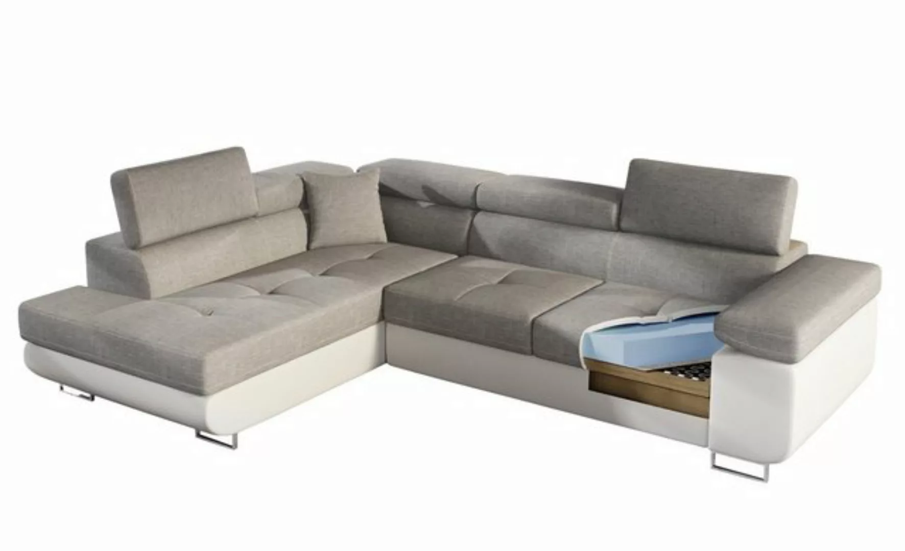Möbel für Dich Ecksofa Justine mit Schlaffunktion, mit Bettkasten, mit Farb günstig online kaufen