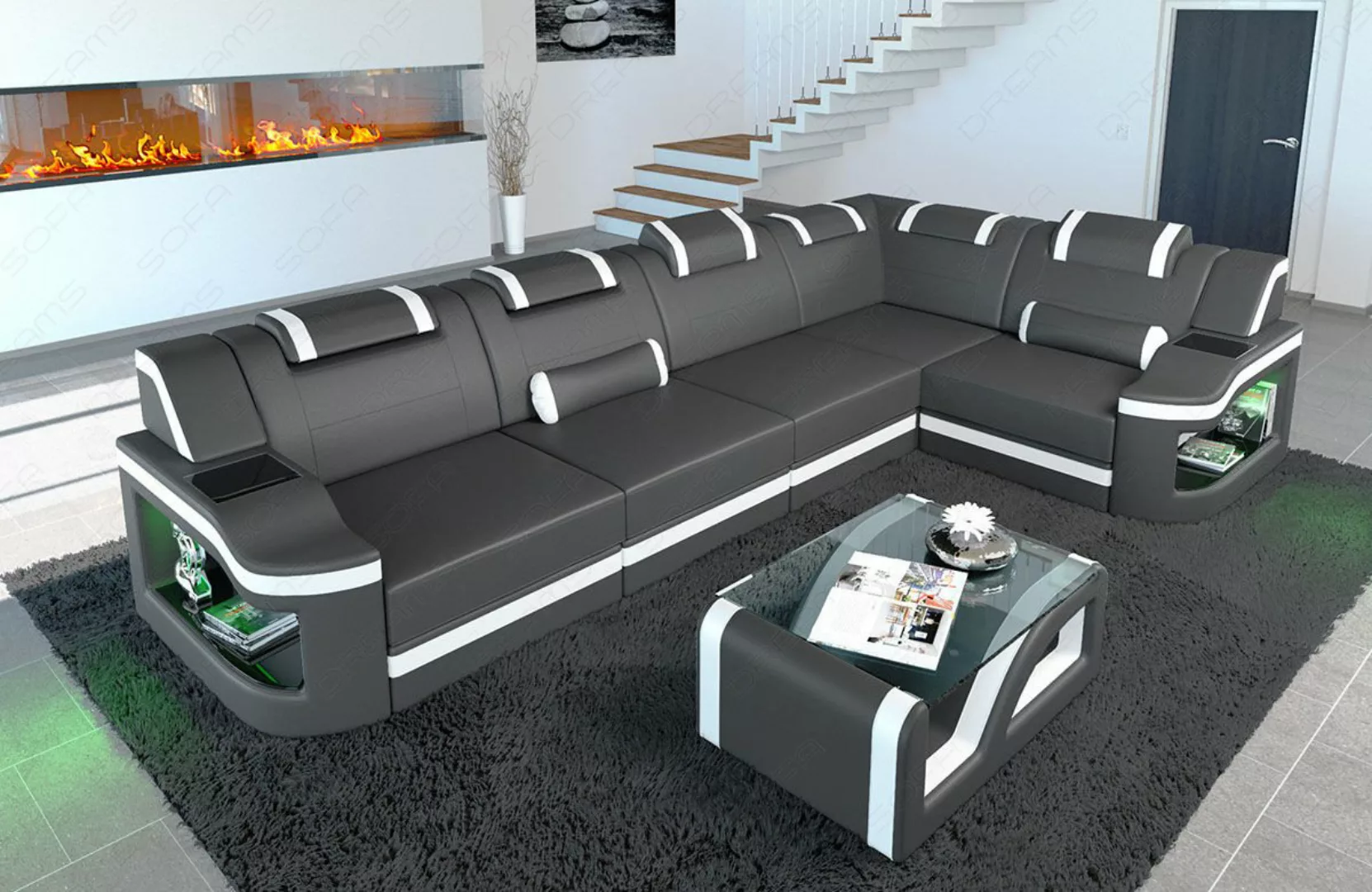 Sofa Dreams Ecksofa Ledersofa Padua L Form Mini, Designersofa, Sofa mit Lic günstig online kaufen